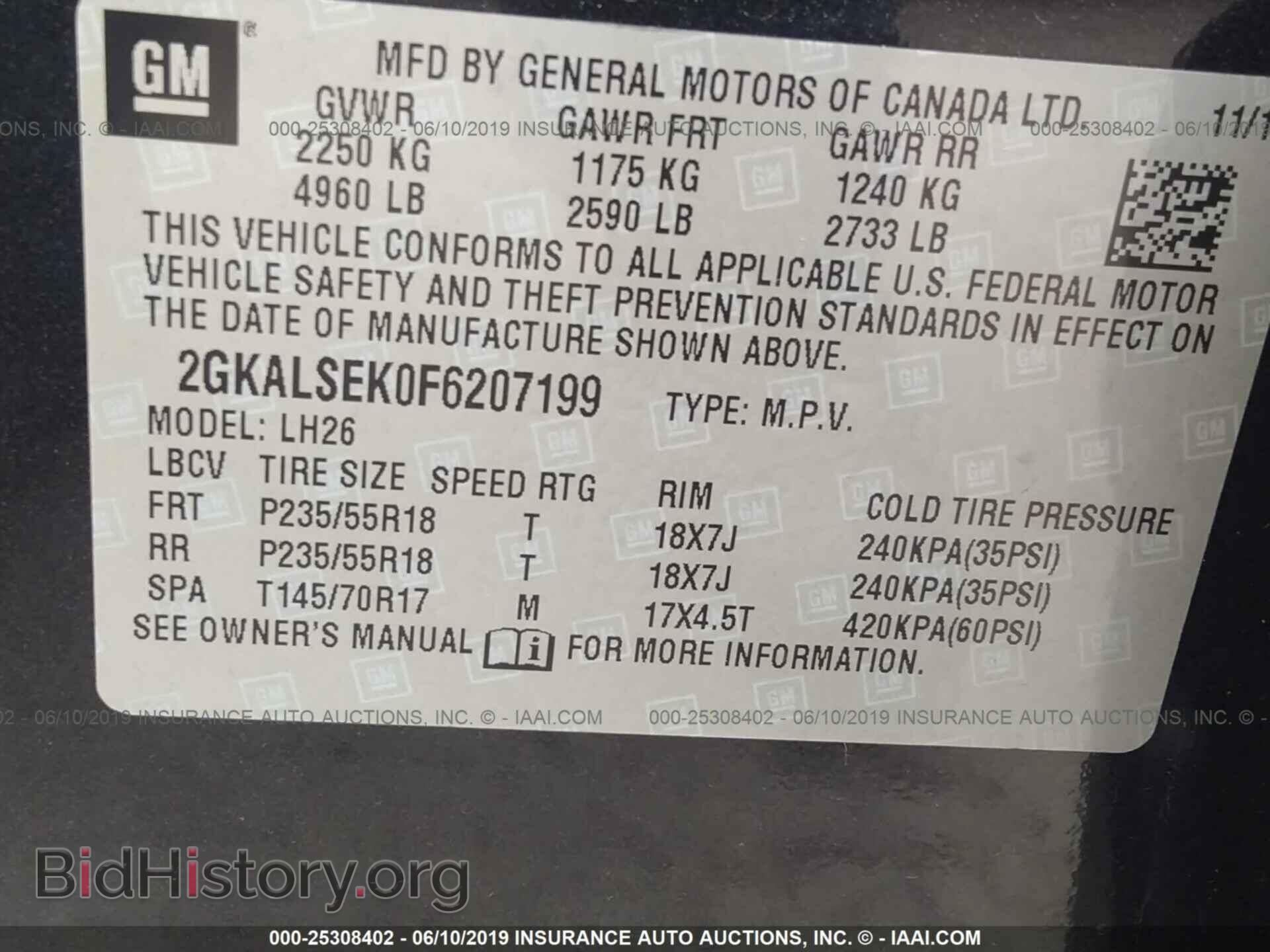 2015 GMC TERRAIN - VIN: 2GKALSEK0F6207199 - Photo 9