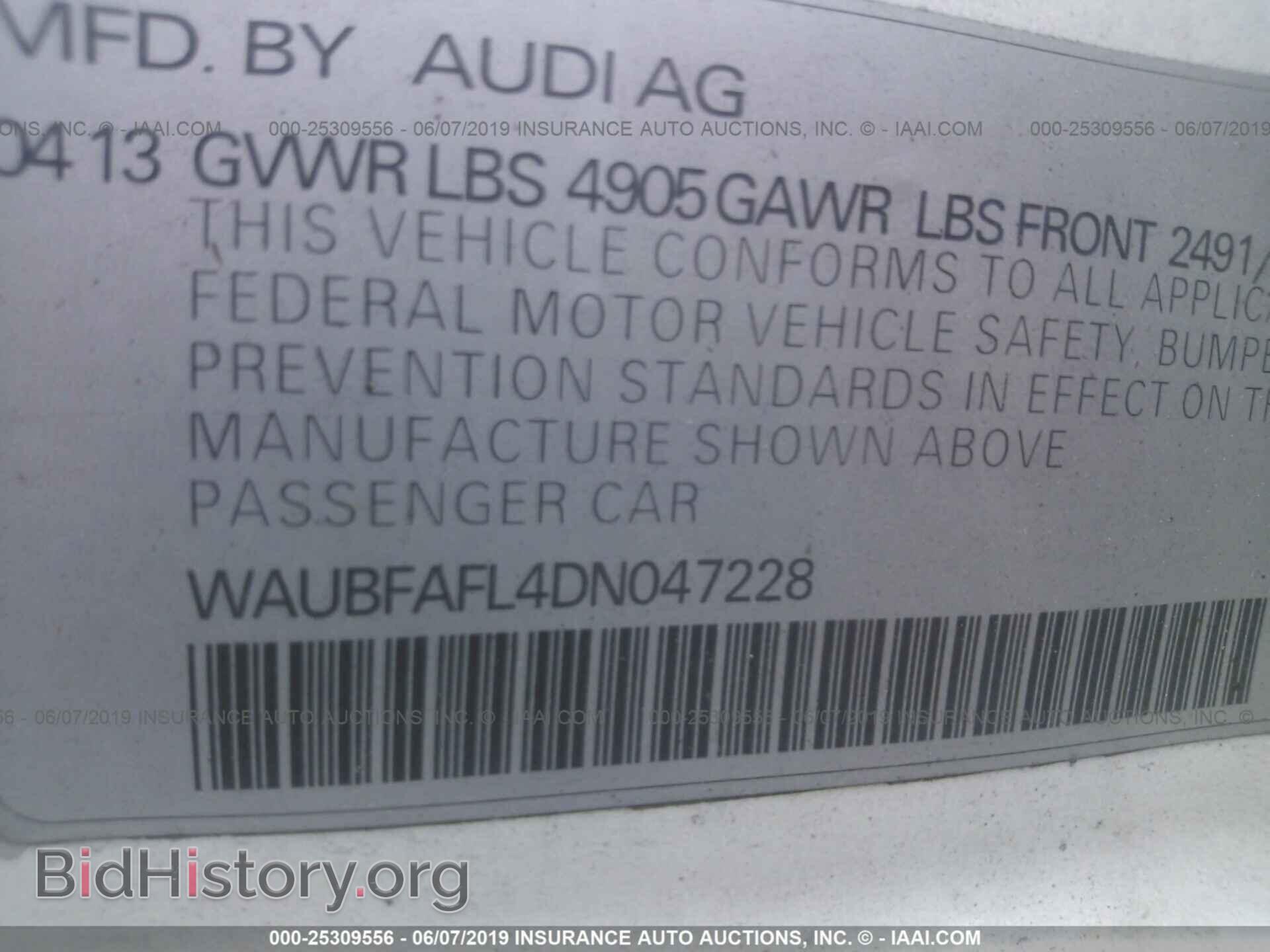 2013 AUDI A4 - VIN: WAUBFAFL4DN047228 - Photo 9