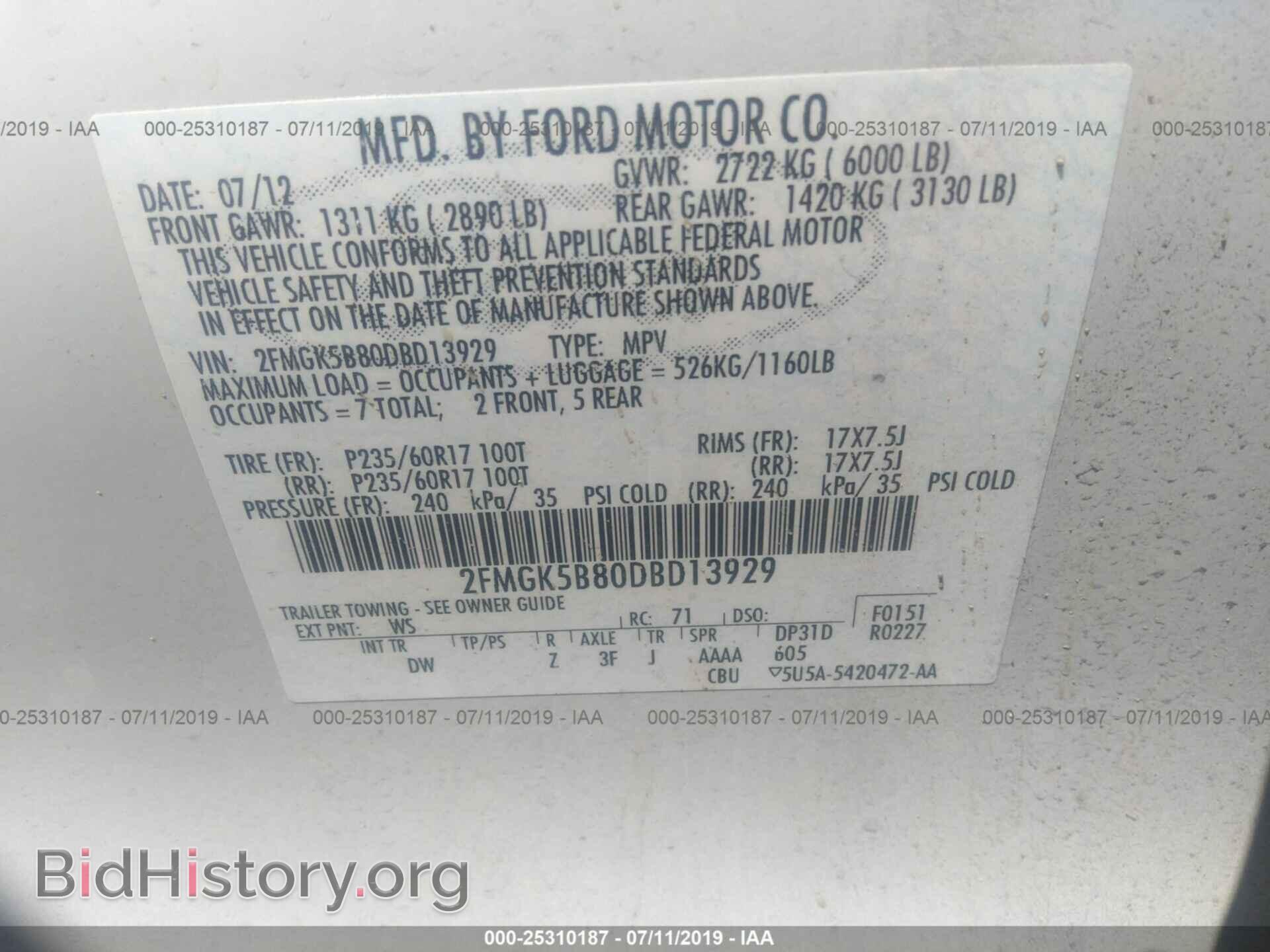 2013 FORD FLEX - VIN: 2FMGK5B80DBD13929 - Photo 9