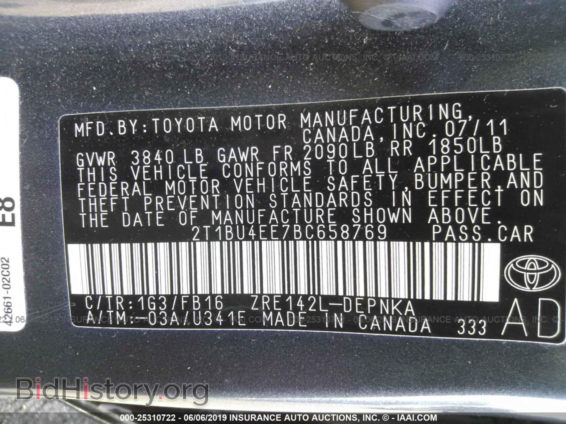 2011 TOYOTA COROLLA - VIN: 2T1BU4EE7BC658769 - Photo 9