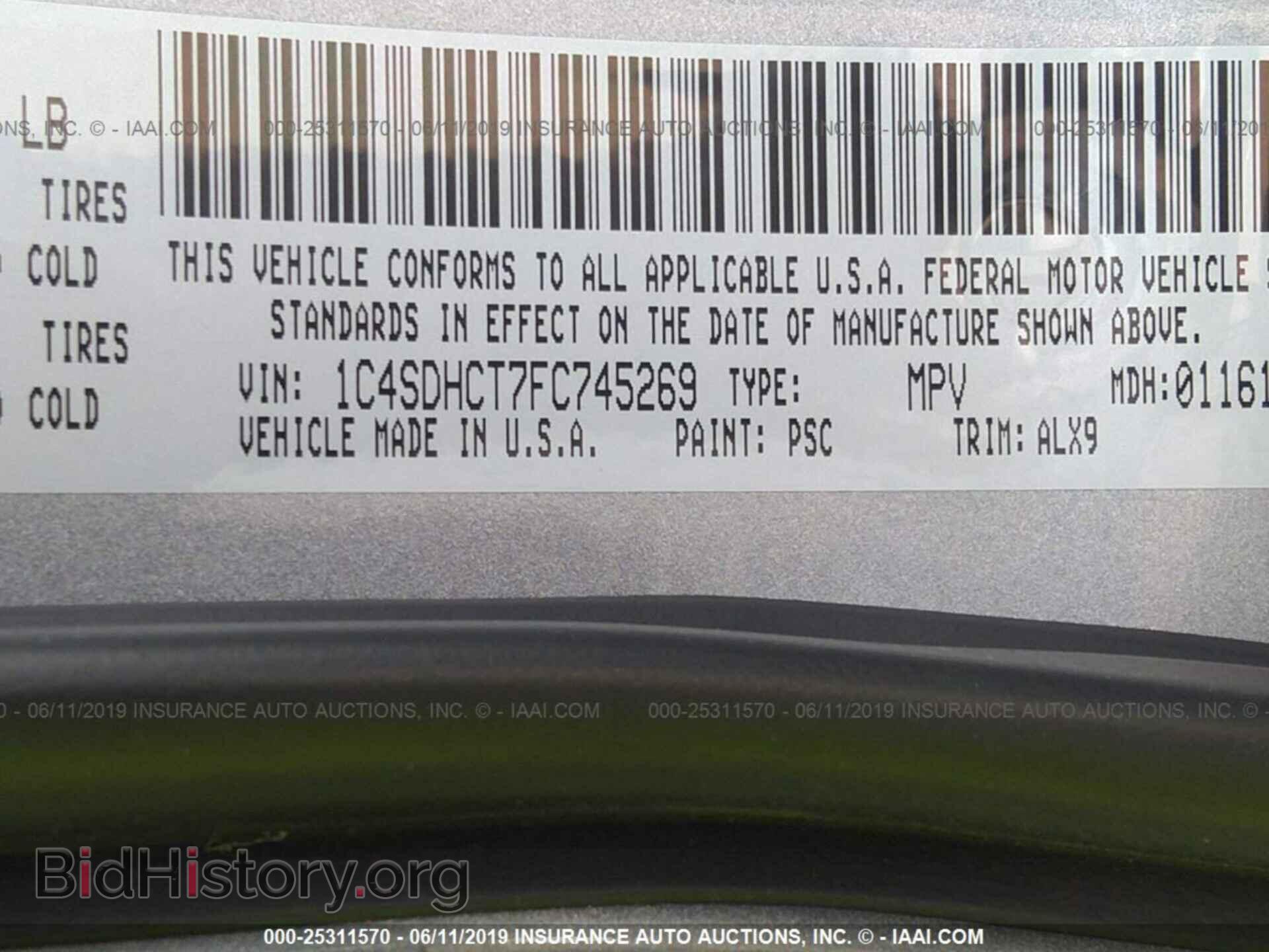 2015 DODGE DURANGO - VIN: 1C4SDHCT7FC745269 - Фото 9