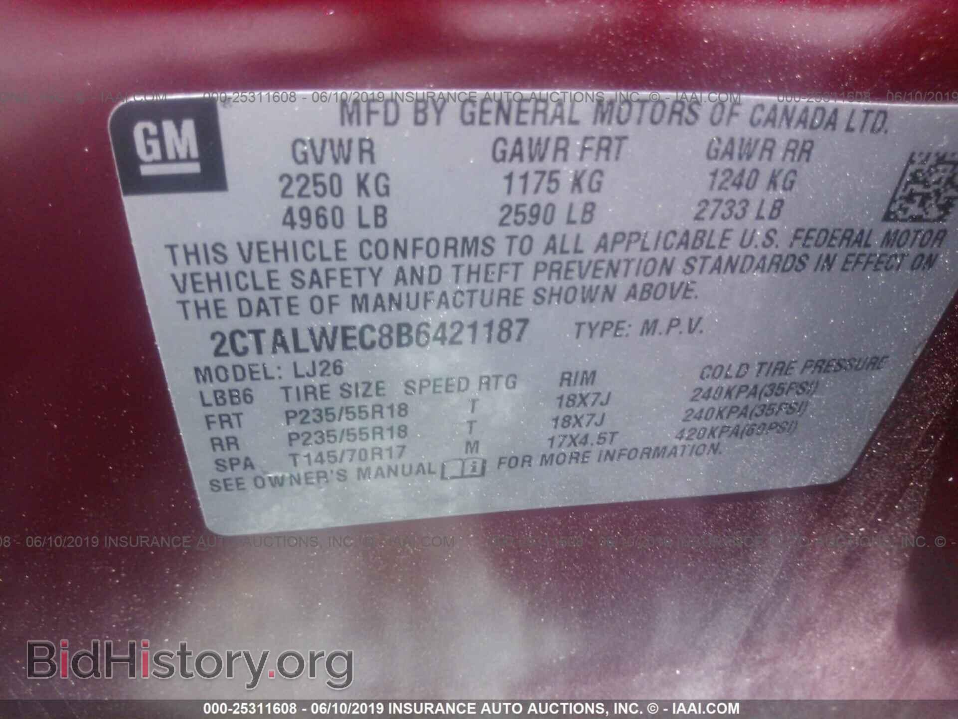 2011 GMC TERRAIN - VIN: 2CTALWEC8B6421187 - Photo 9