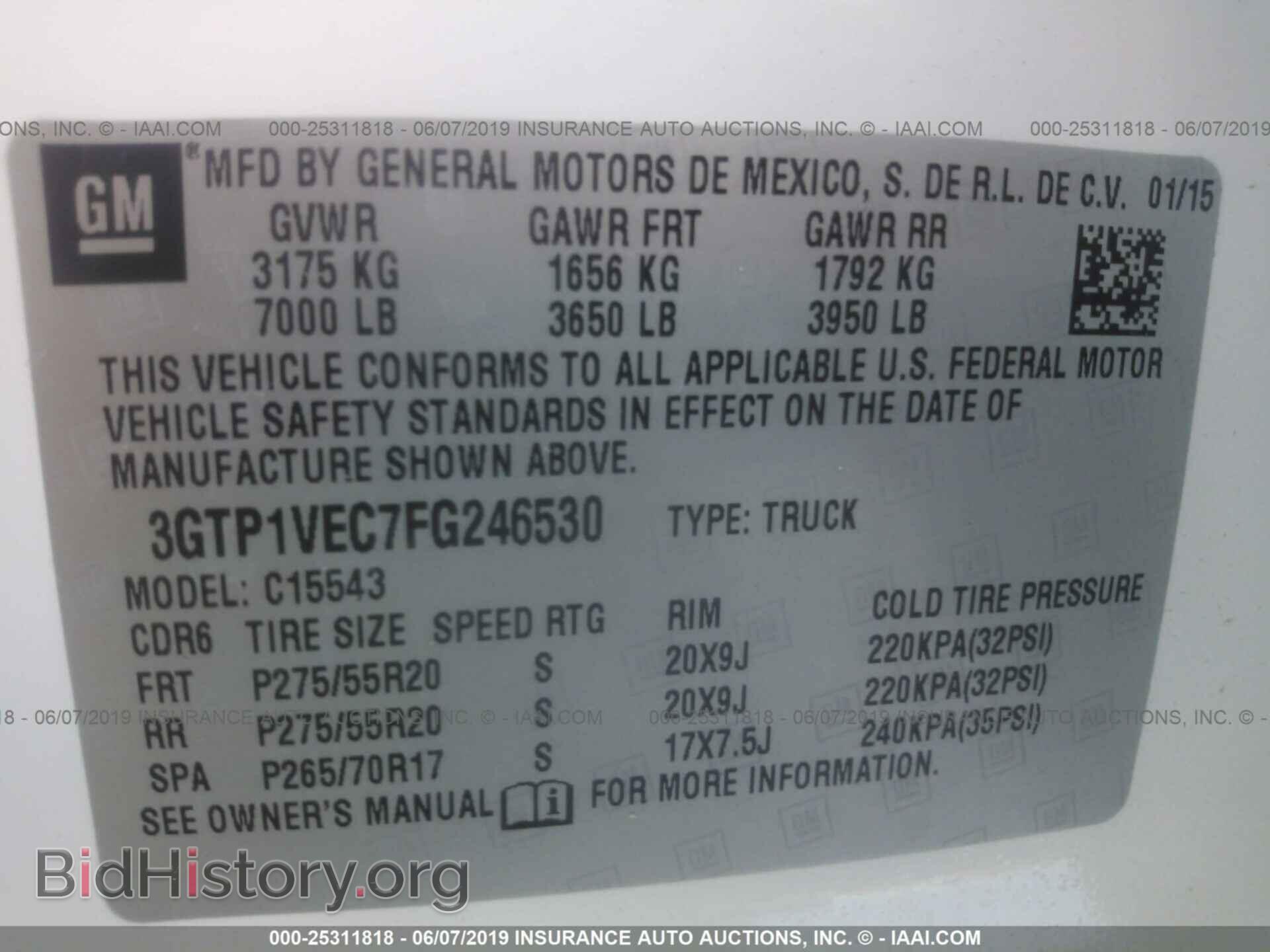 2015 GMC SIERRA - VIN: 3GTP1VEC7FG246530 - Photo 9