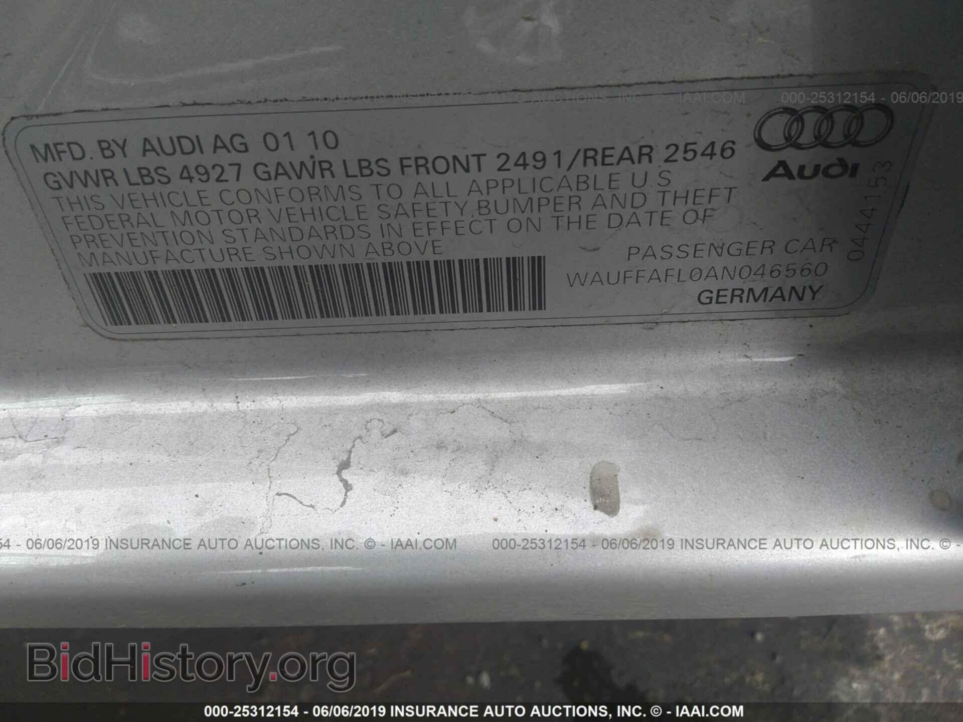 2010 AUDI A4 - VIN: WAUFFAFL0AN046560 - Фото 9