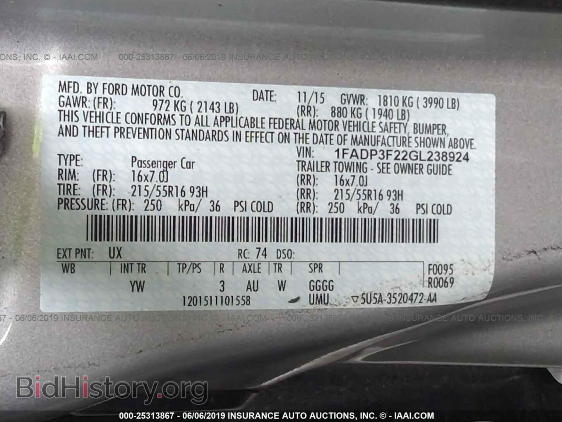 2016 FORD FOCUS - VIN: 1FADP3F22GL238924 - Photo 9