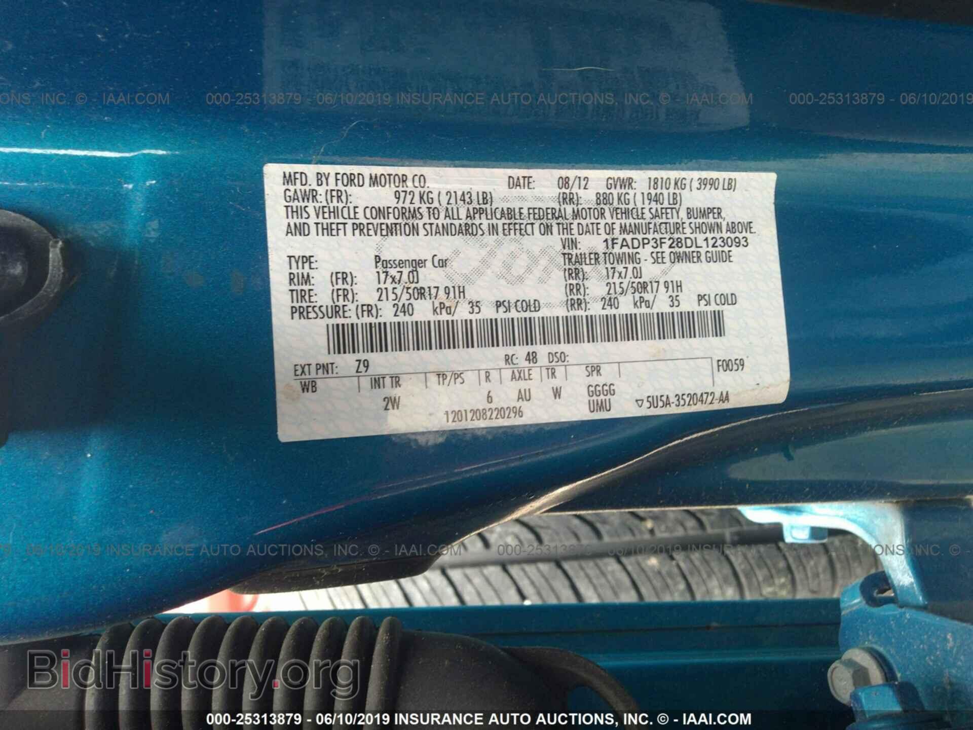 2013 FORD FOCUS - VIN: 1FADP3F28DL123093 - Фото 9