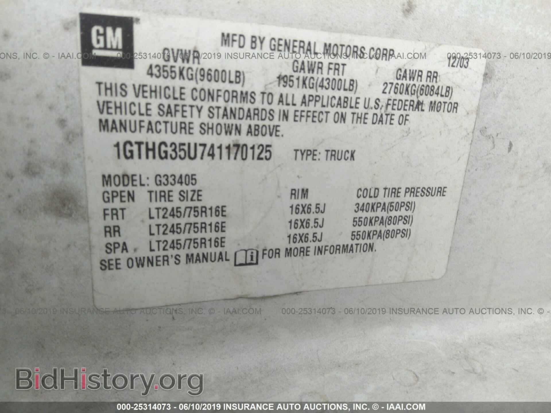 2004 GMC SAVANA - VIN: 1GTHG35U741170125 - Фото 9