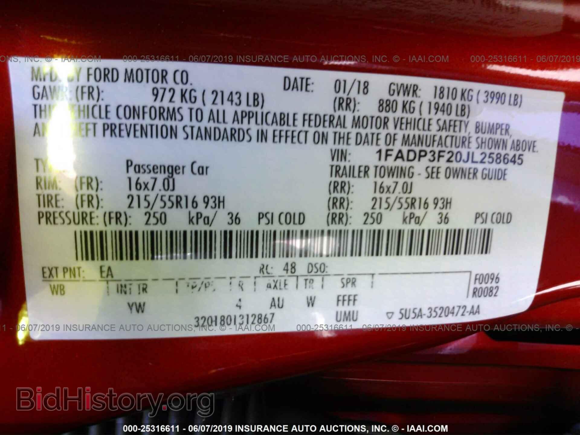 2018 FORD FOCUS - VIN: 1FADP3F20JL258645 - Фото 9