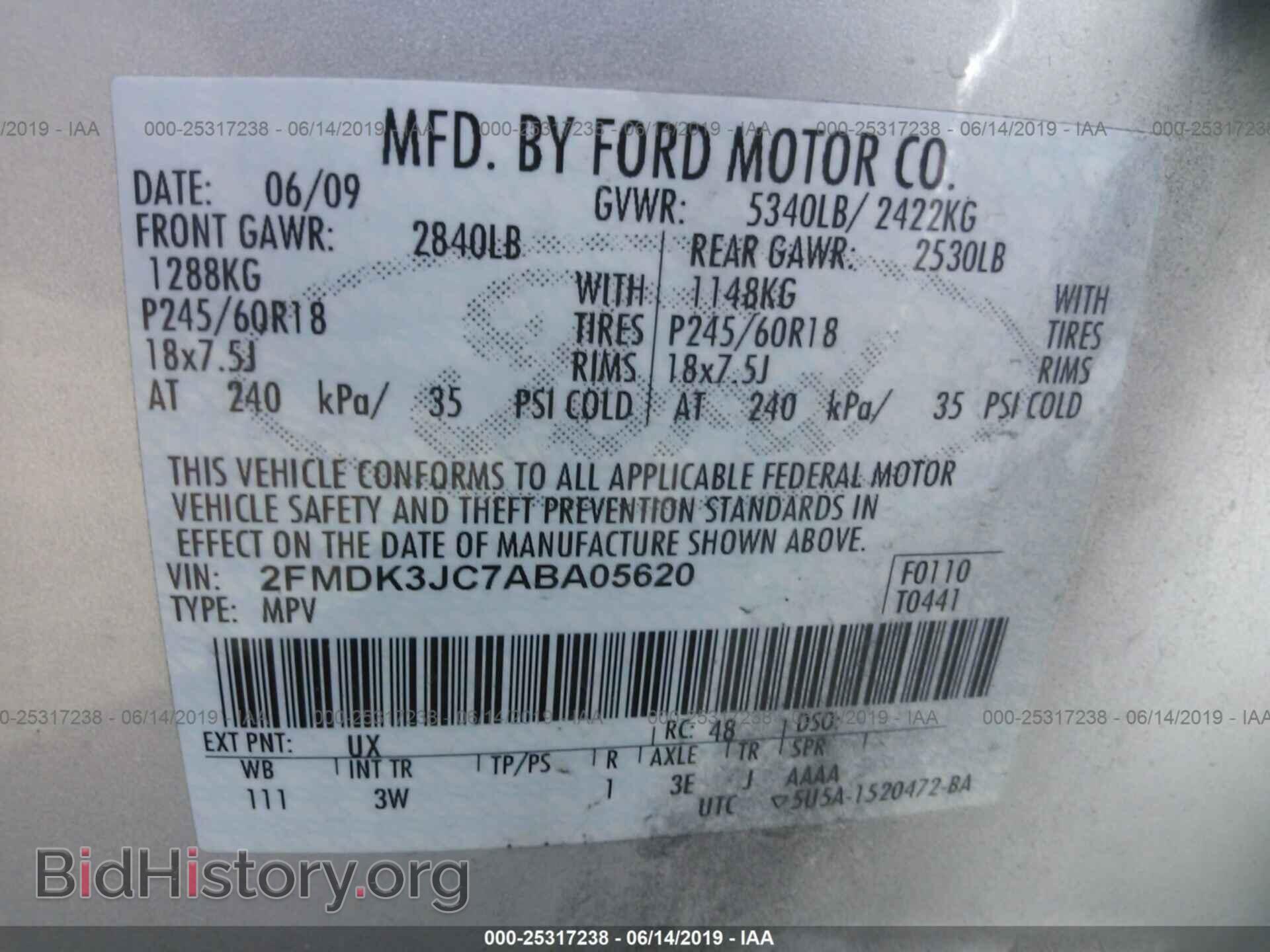 2010 FORD EDGE - VIN: 2FMDK3JC7ABA05620 - Photo 9