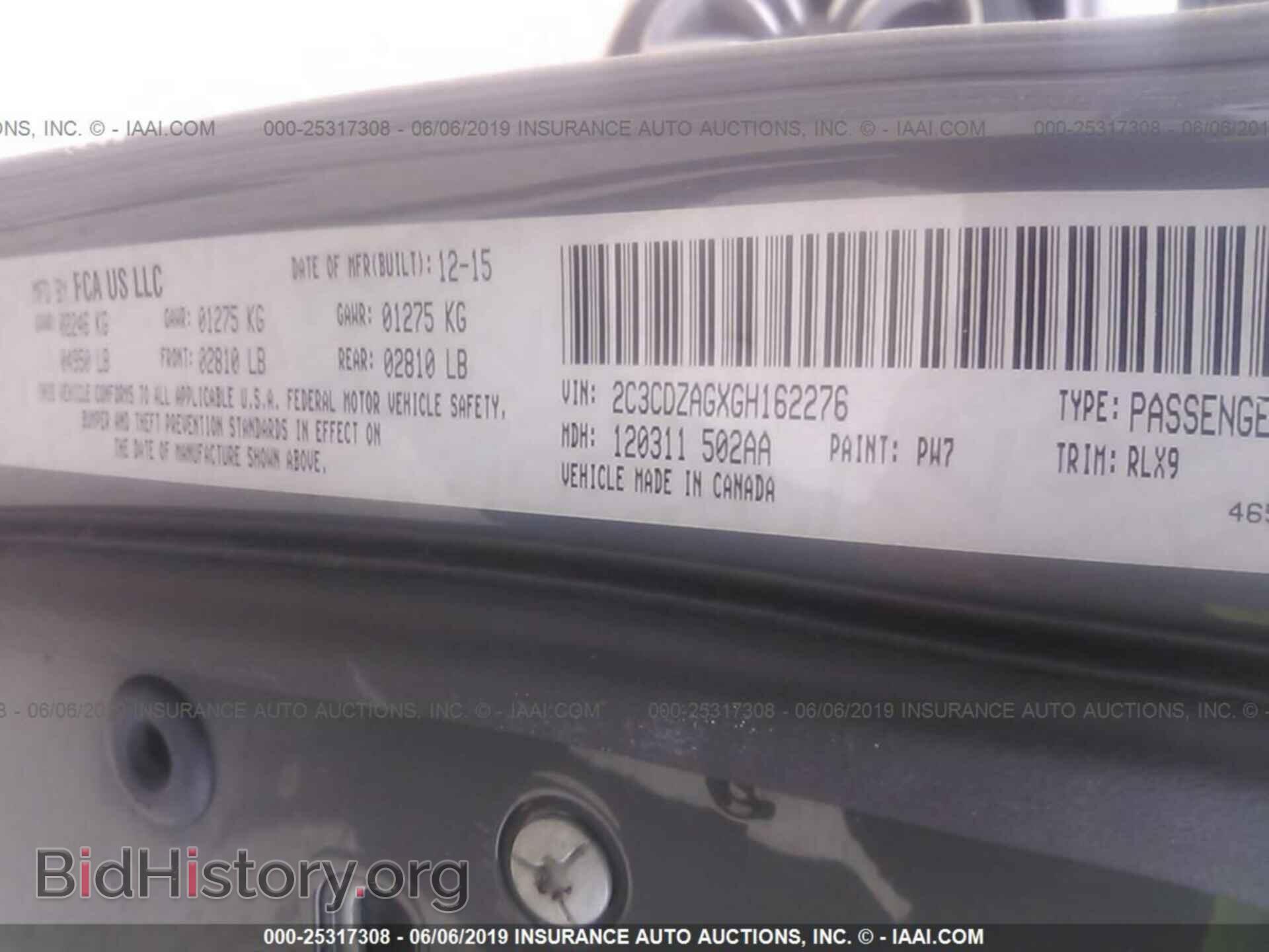 2016 DODGE CHALLENGER - VIN: 2C3CDZAGXGH162276 - Фото 9