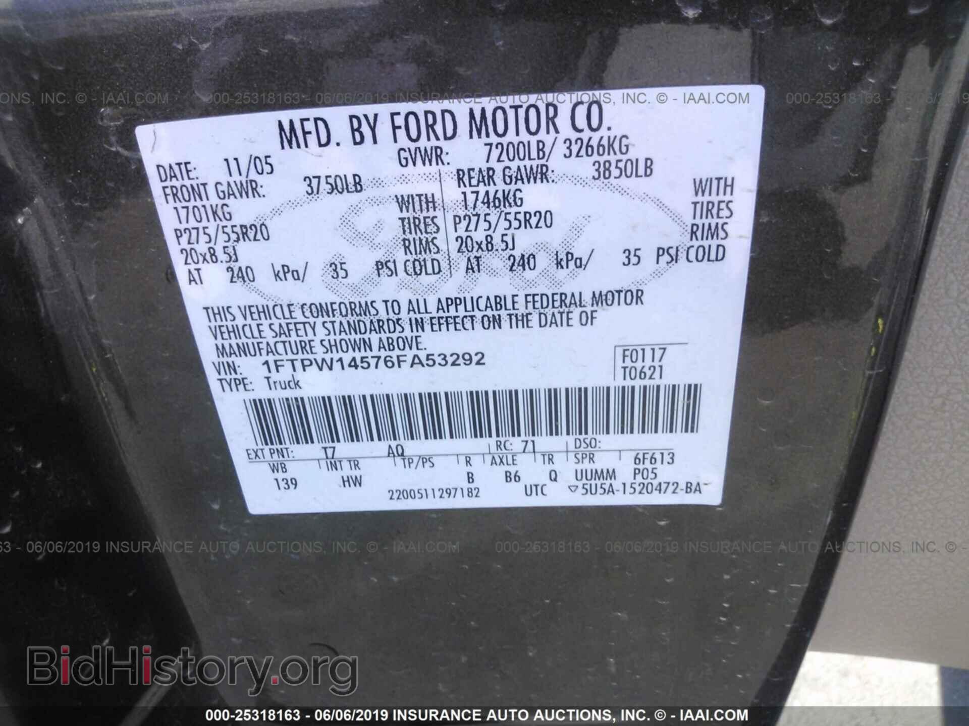 2006 FORD F150 - VIN: 1FTPW14576FA53292 - Фото 9