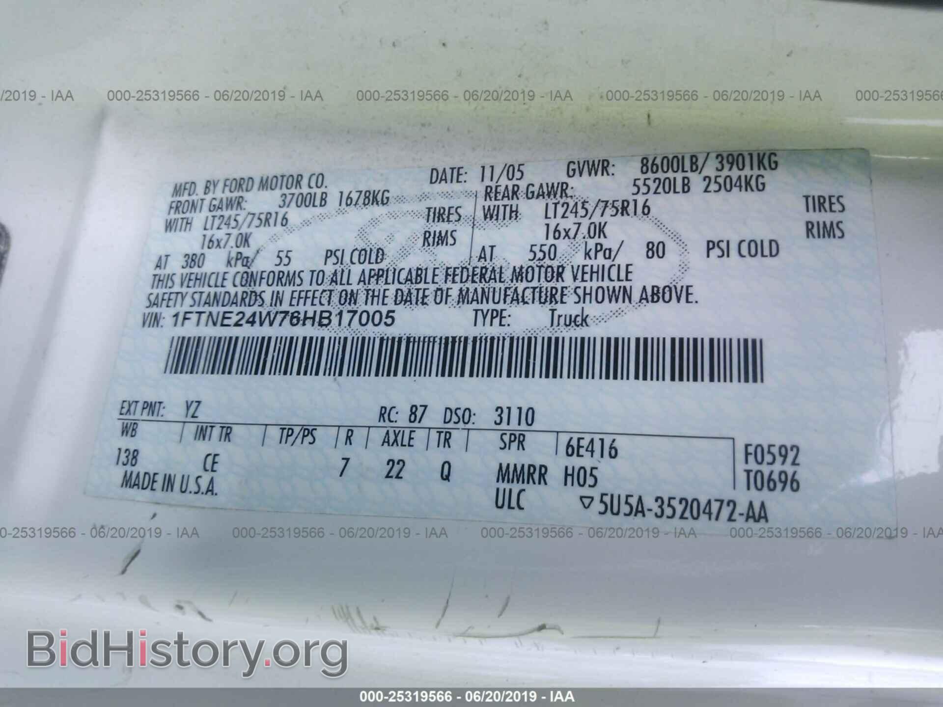 2006 FORD ECONOLINE - VIN: 1FTNE24W76HB17005 - Фото 9