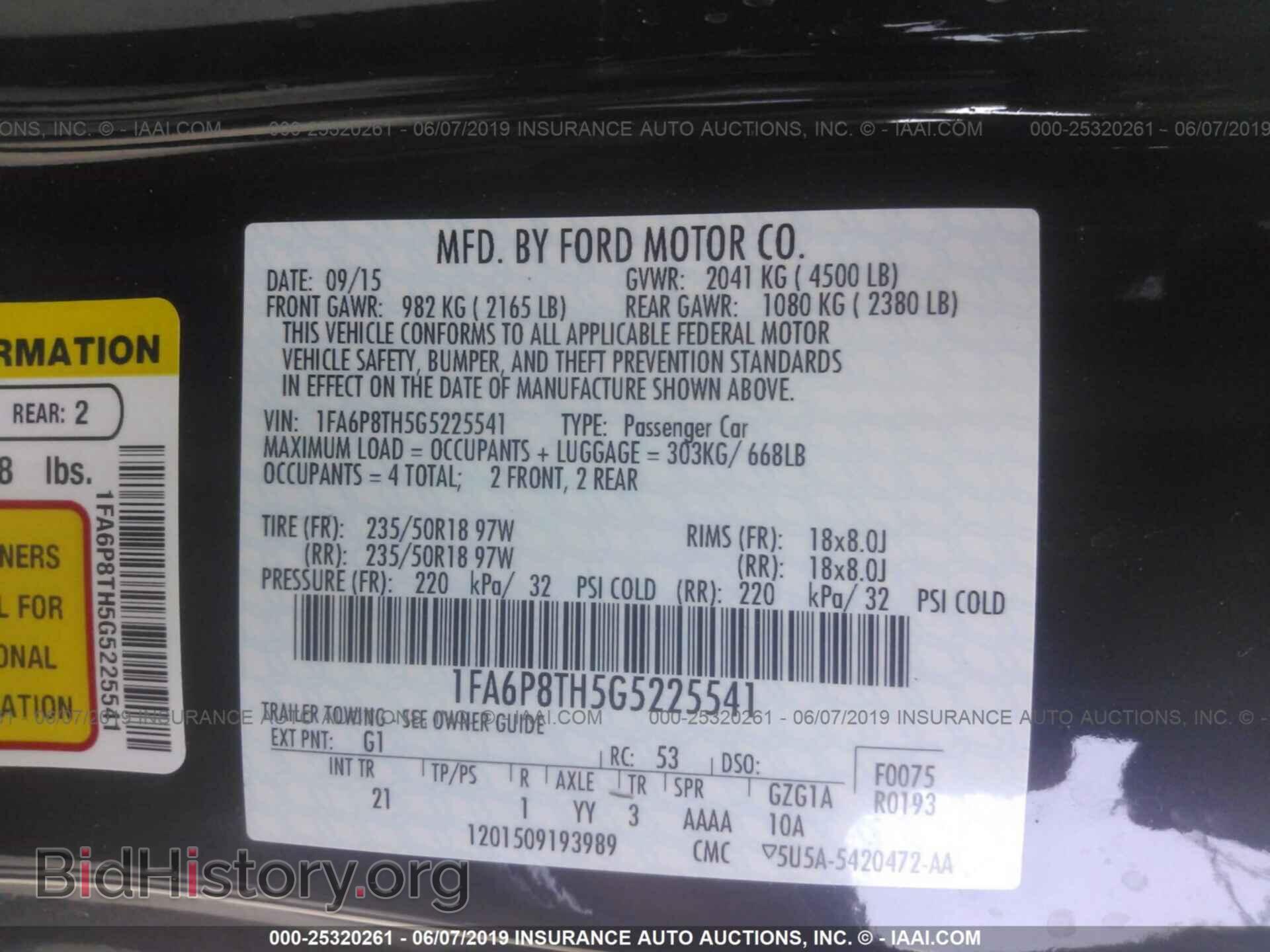2016 FORD MUSTANG - VIN: 1FA6P8TH5G5225541 - Photo 9
