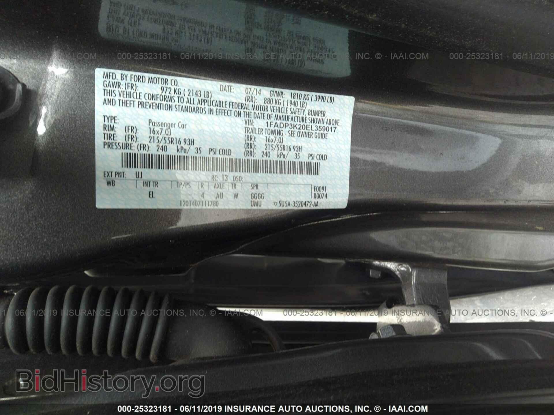 2014 FORD FOCUS - VIN: 1FADP3K20EL359017 - Photo 9