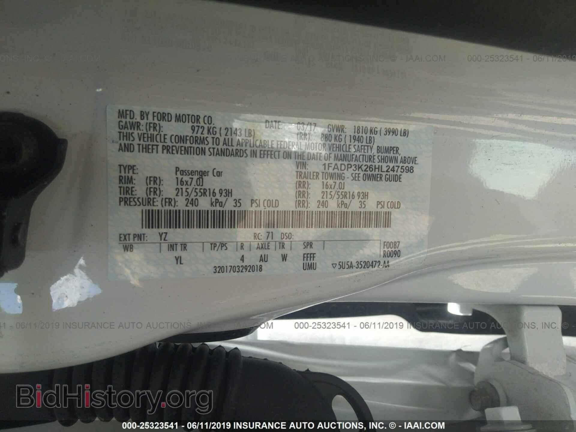 2017 FORD FOCUS - VIN: 1FADP3K26HL247598 - Фото 9