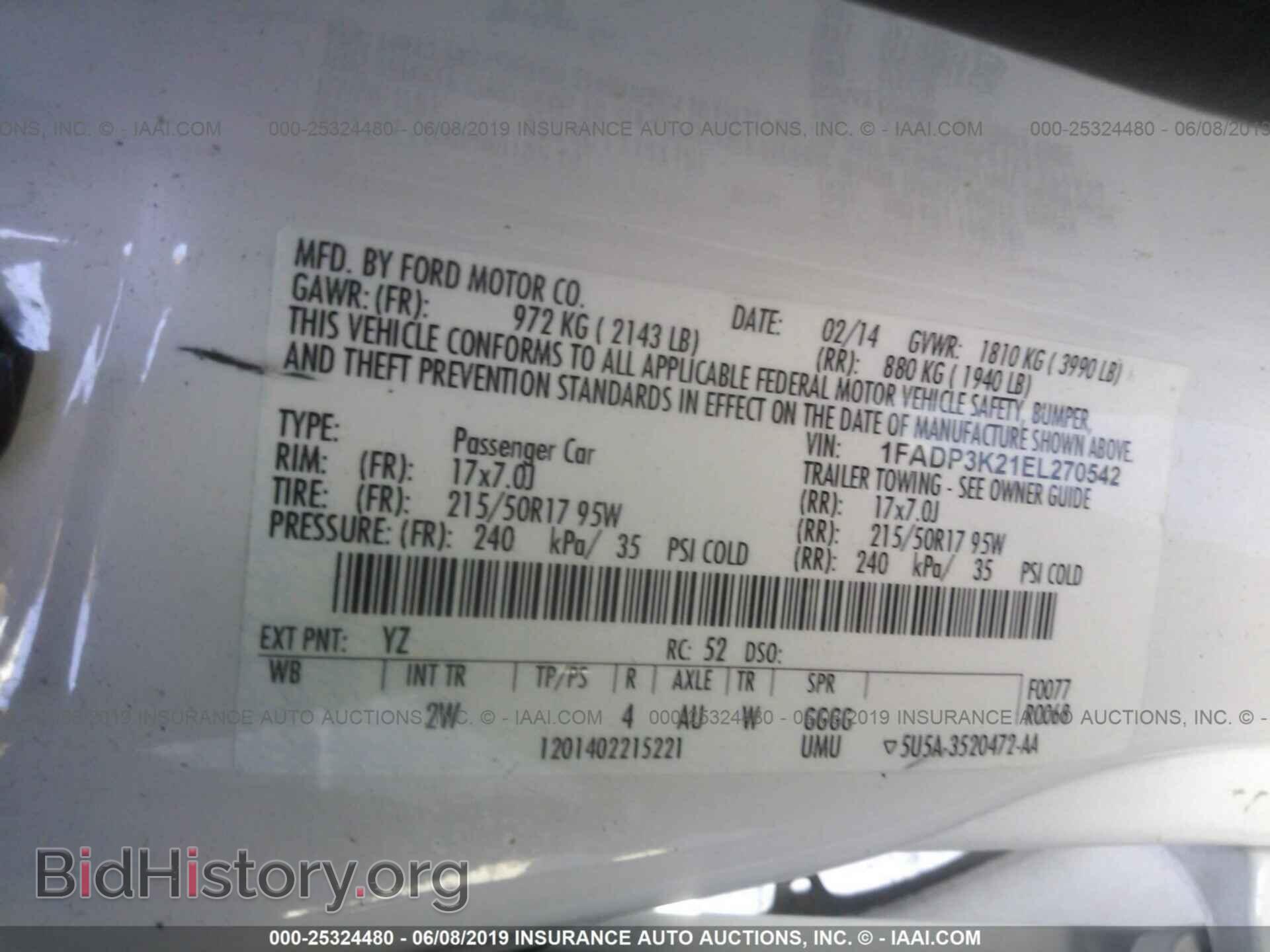 2014 FORD FOCUS - VIN: 1FADP3K21EL270542 - Фото 9
