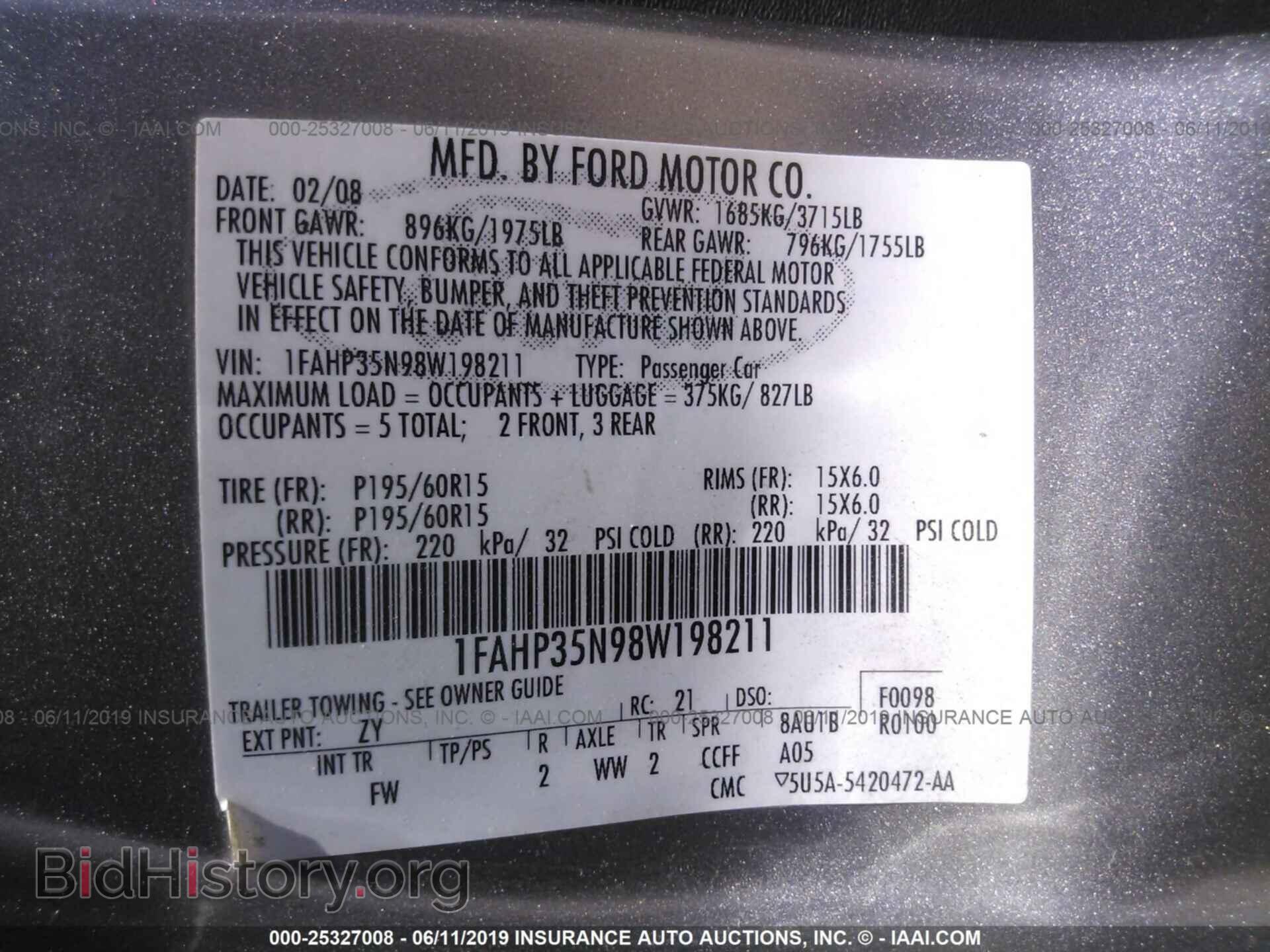 2008 FORD FOCUS - VIN: 1FAHP35N98W198211 - Фото 9