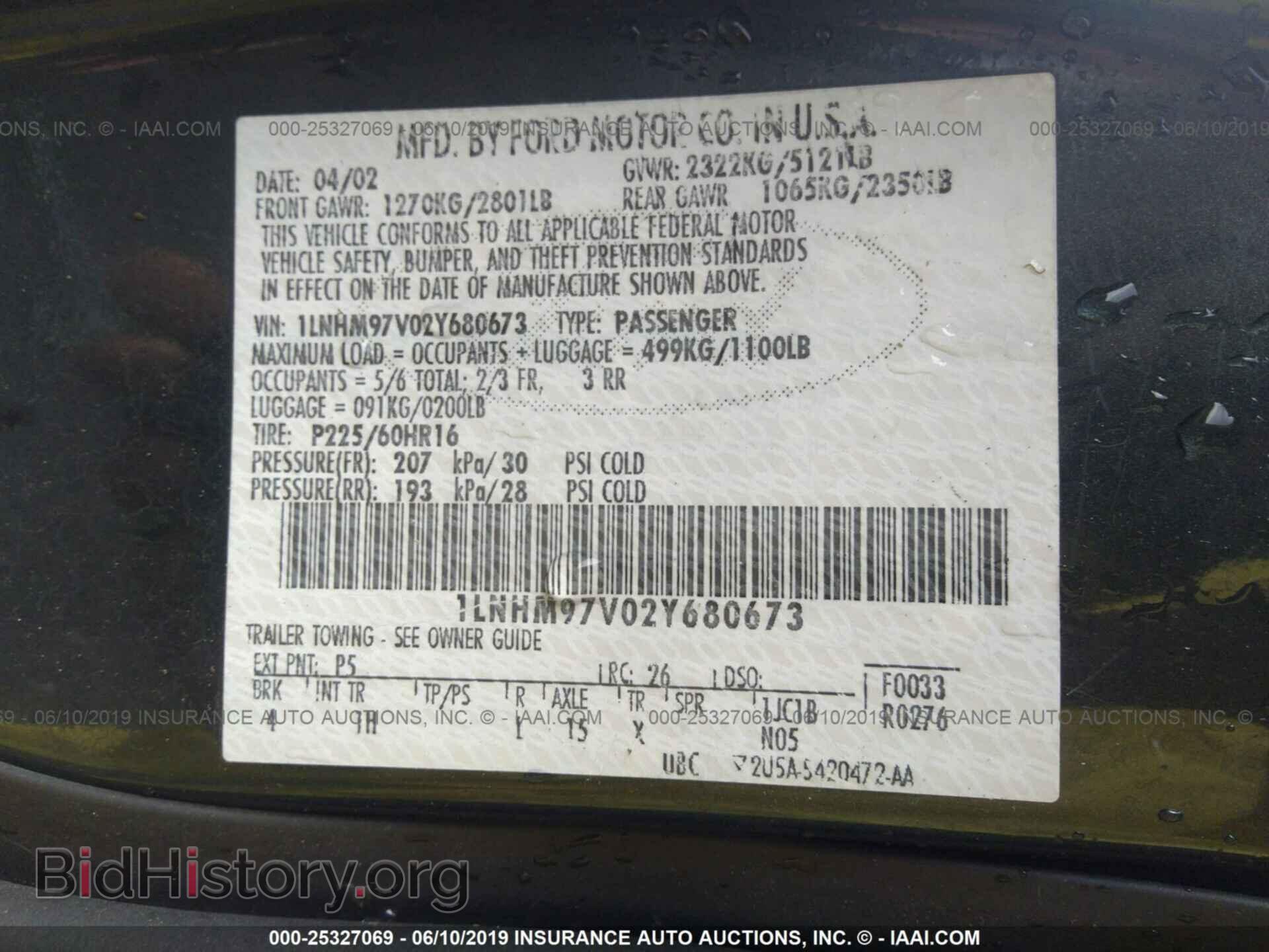 2002 LINCOLN CONTINENTAL - VIN: 1LNHM97V02Y680673 - Photo 9