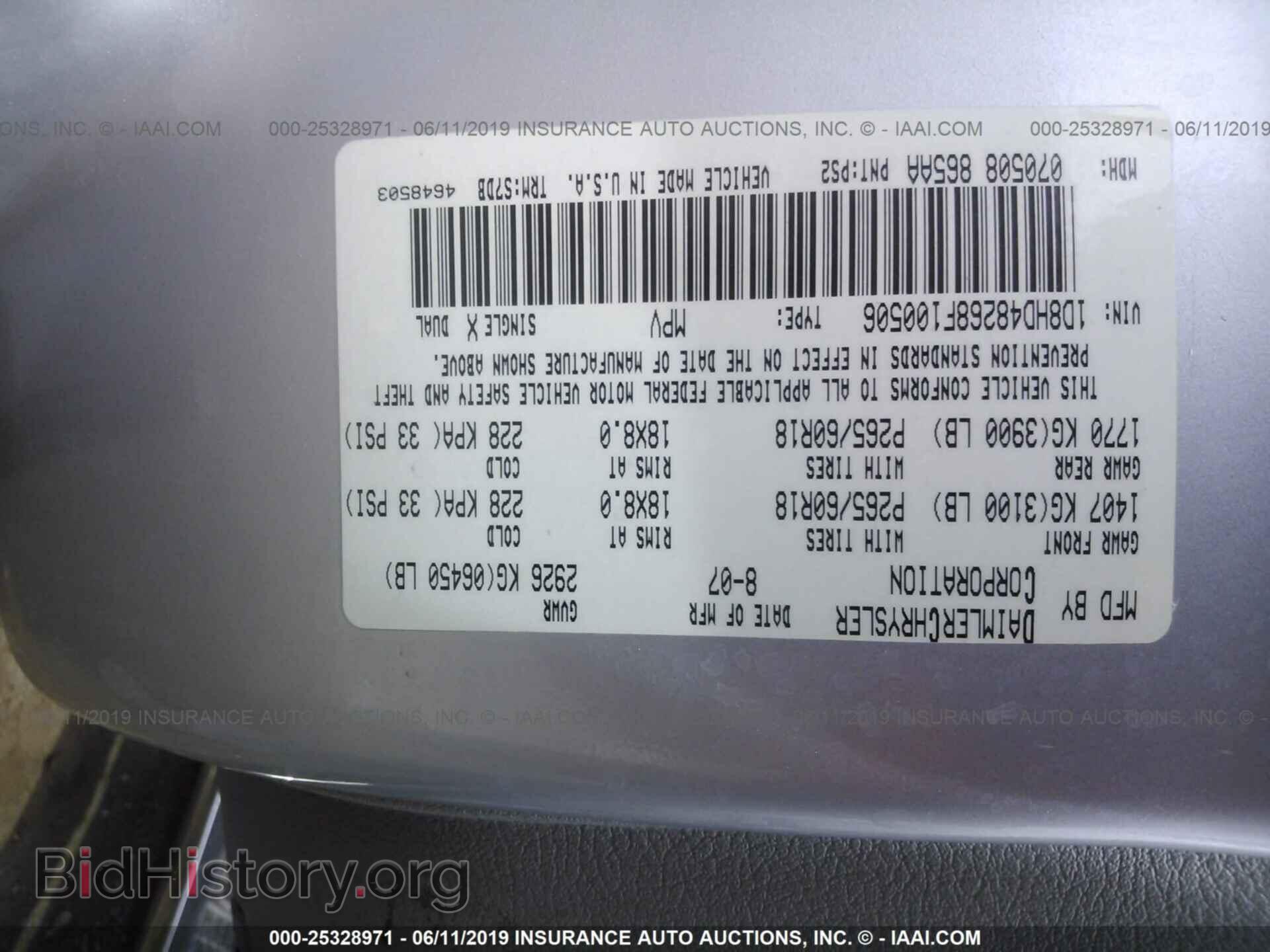 2008 DODGE DURANGO - VIN: 1D8HD48268F100506 - Фото 9