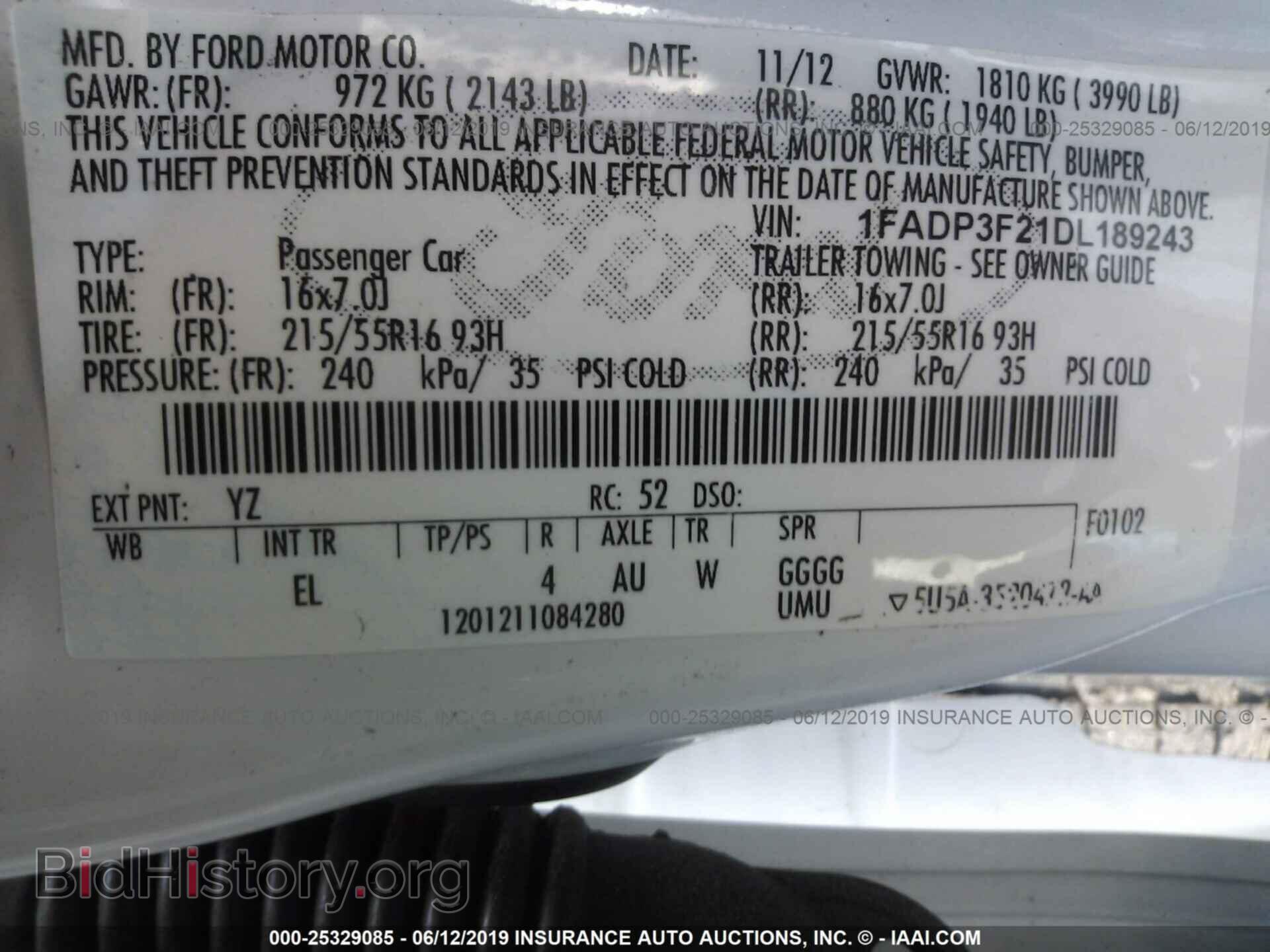 2013 FORD FOCUS - VIN: 1FADP3F21DL189243 - Фото 9