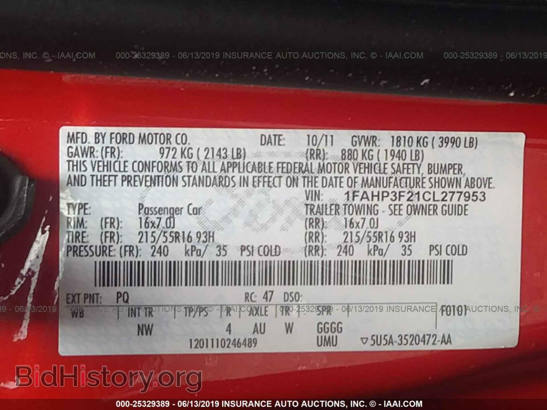 2012 FORD FOCUS - VIN: 1FAHP3F21CL277953 - Фото 9