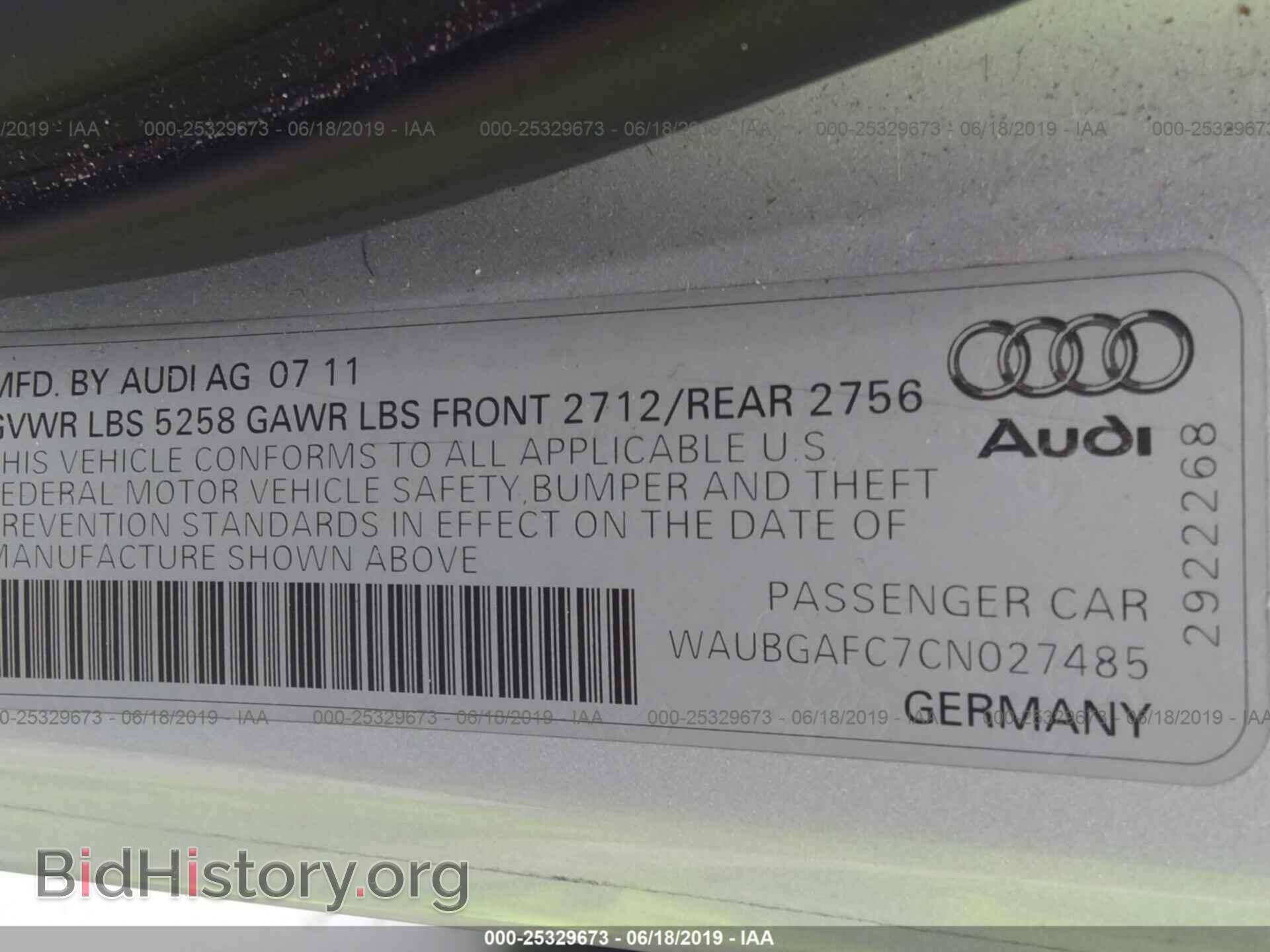 2012 AUDI A6 - VIN: WAUBGAFC7CN027485 - Photo 9