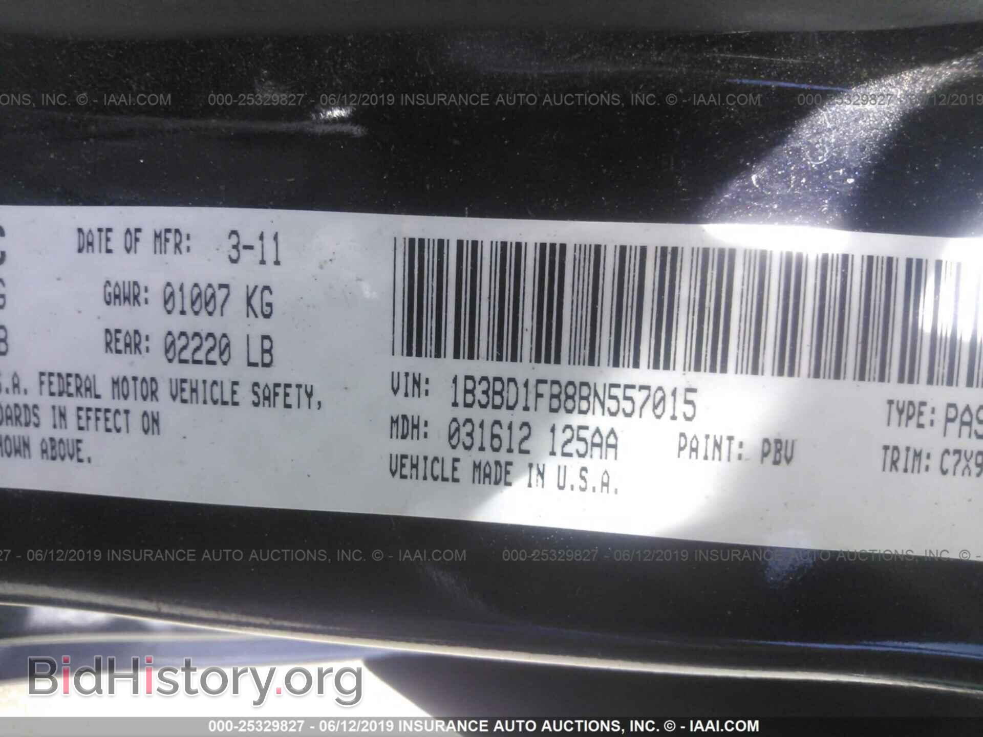 2011 DODGE AVENGER - VIN: 1B3BD1FB8BN557015 - Фото 9