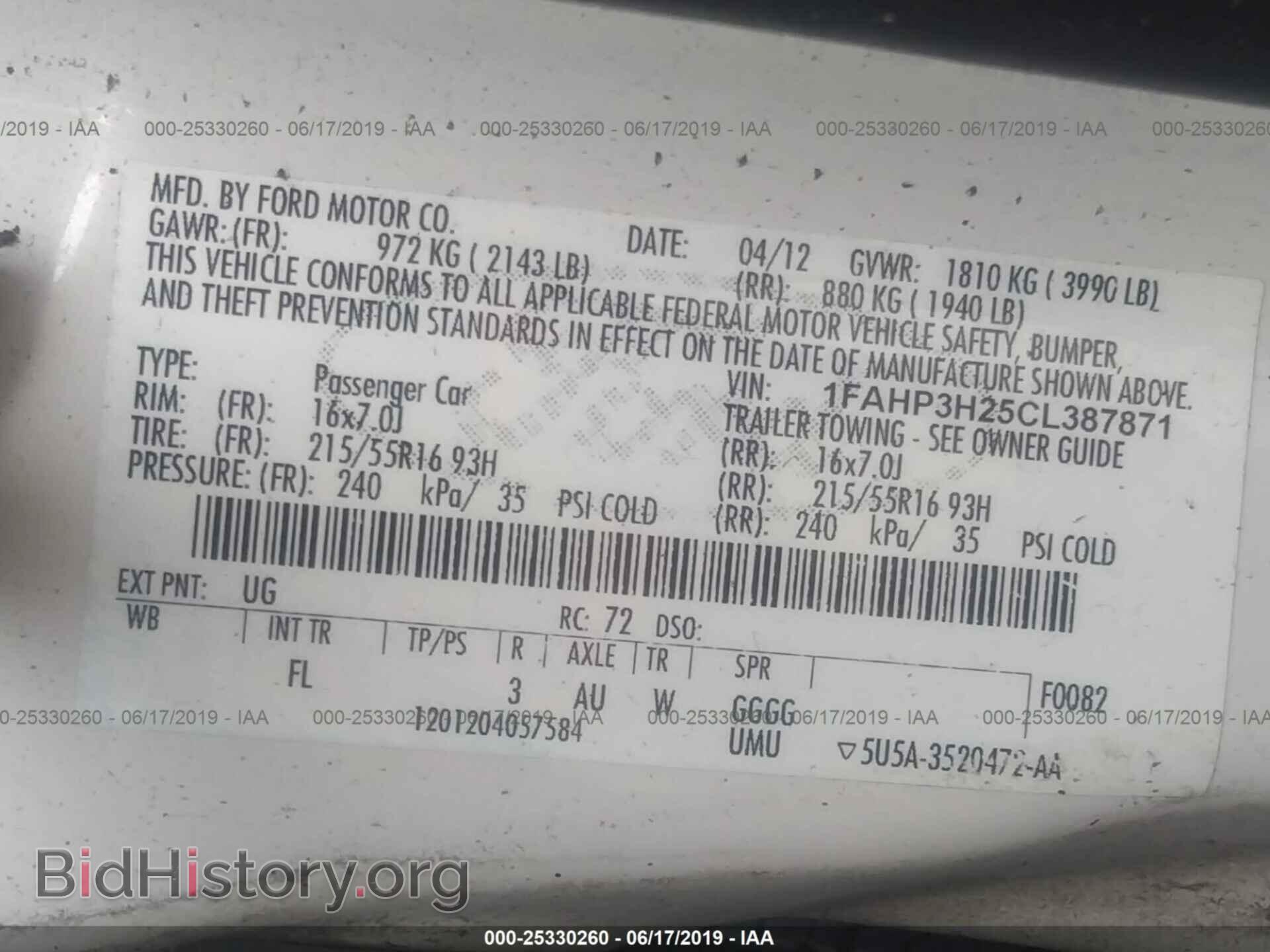 2012 FORD FOCUS - VIN: 1FAHP3H25CL387871 - Photo 9