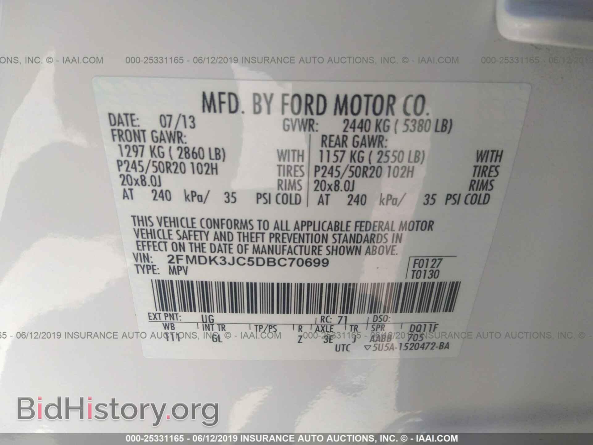 2013 FORD EDGE - VIN: 2FMDK3JC5DBC70699 - Photo 9