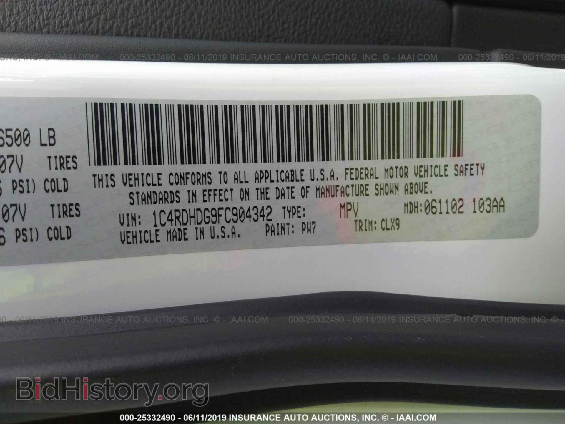 2015 DODGE DURANGO - VIN: 1C4RDHDG9FC904342 - Фото 9