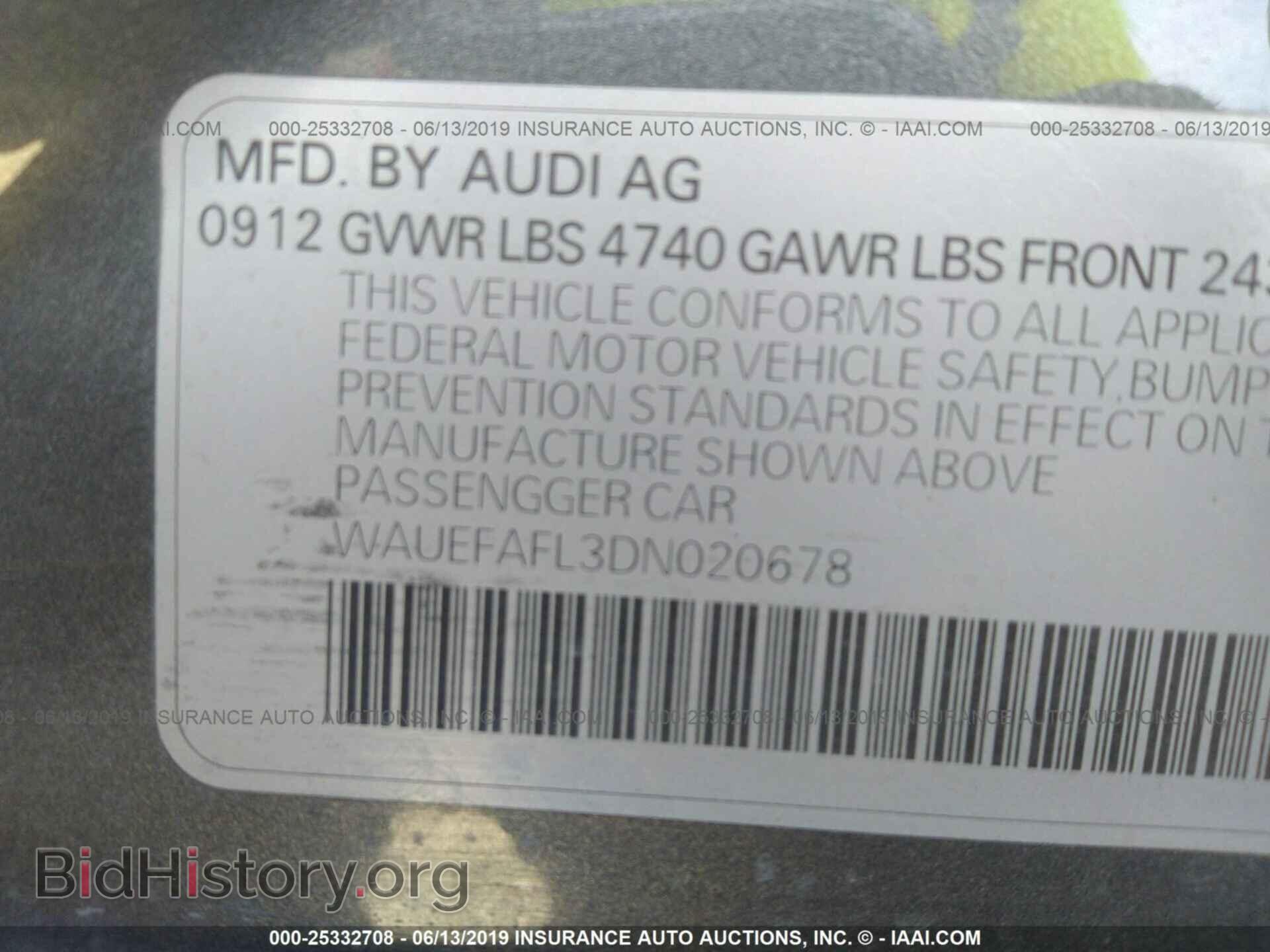 2013 AUDI A4 - VIN: WAUEFAFL3DN020678 - Photo 9