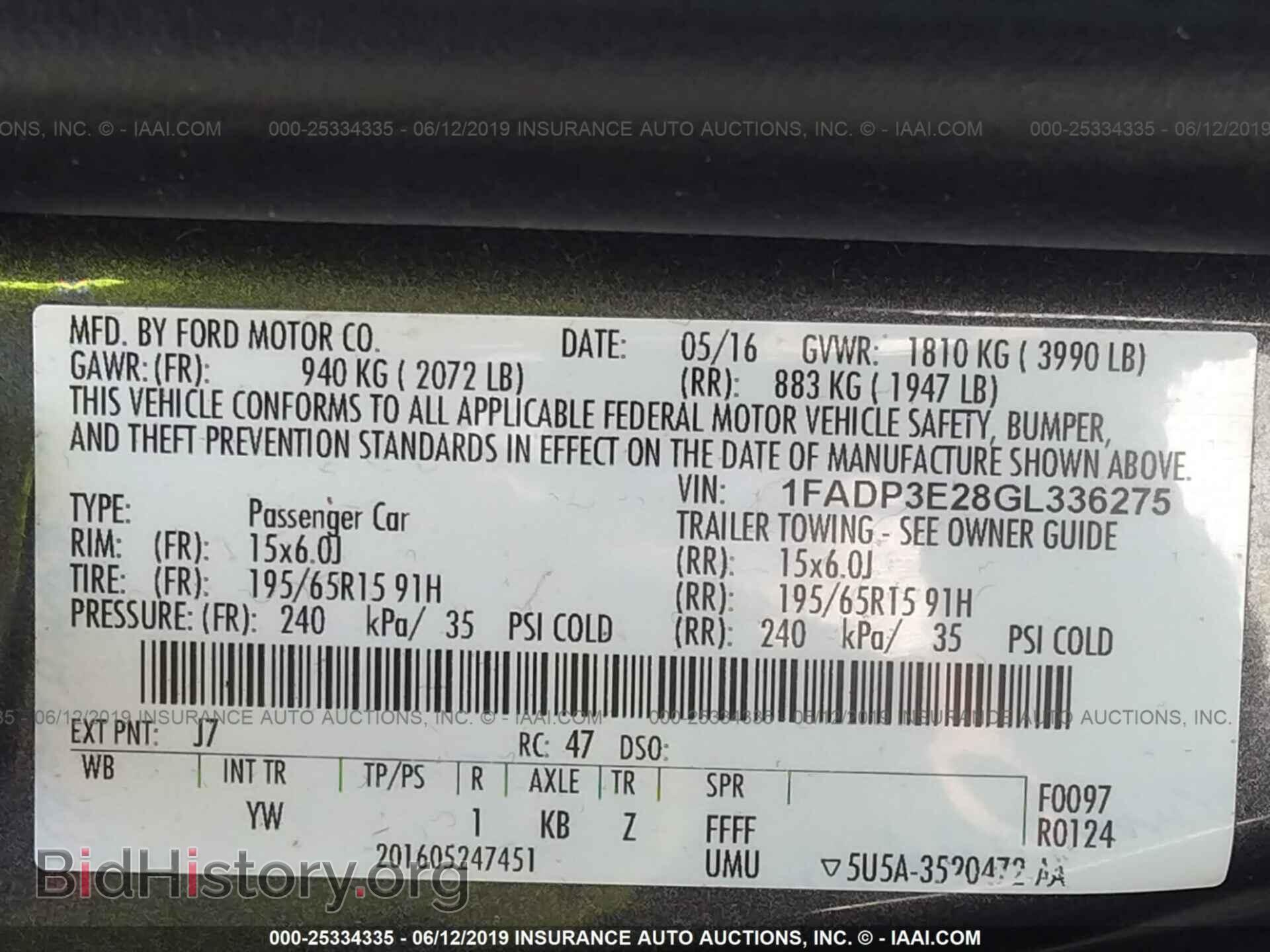 2016 FORD FOCUS - VIN: 1FADP3E28GL336275 - Фото 9
