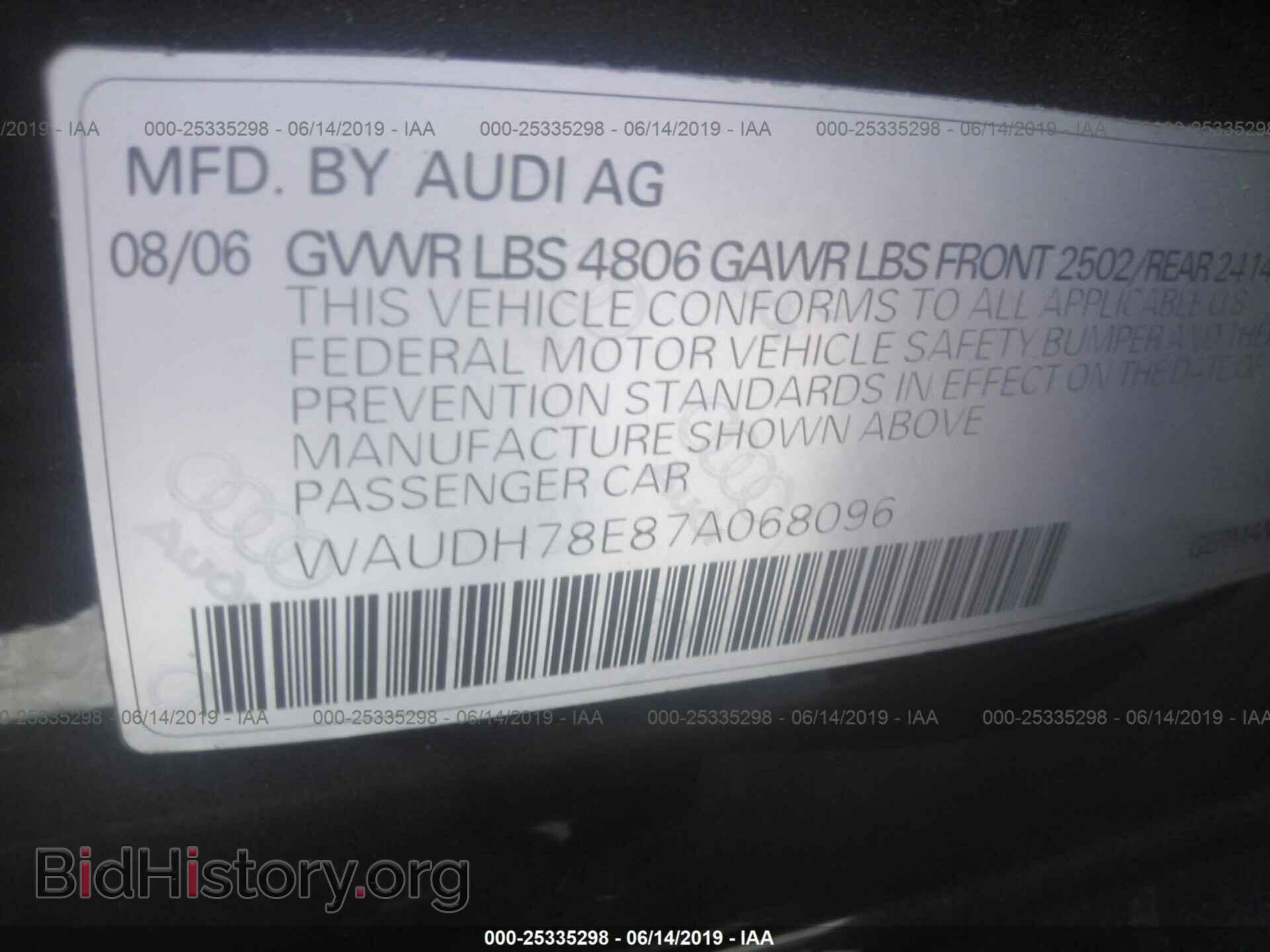 2007 AUDI A4 - VIN: WAUDH78E87A068096 - Photo 9