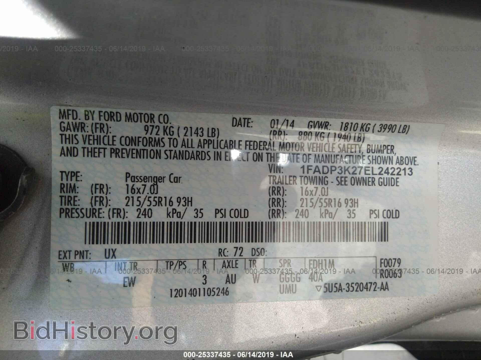 2014 FORD FOCUS - VIN: 1FADP3K27EL242213 - Фото 9