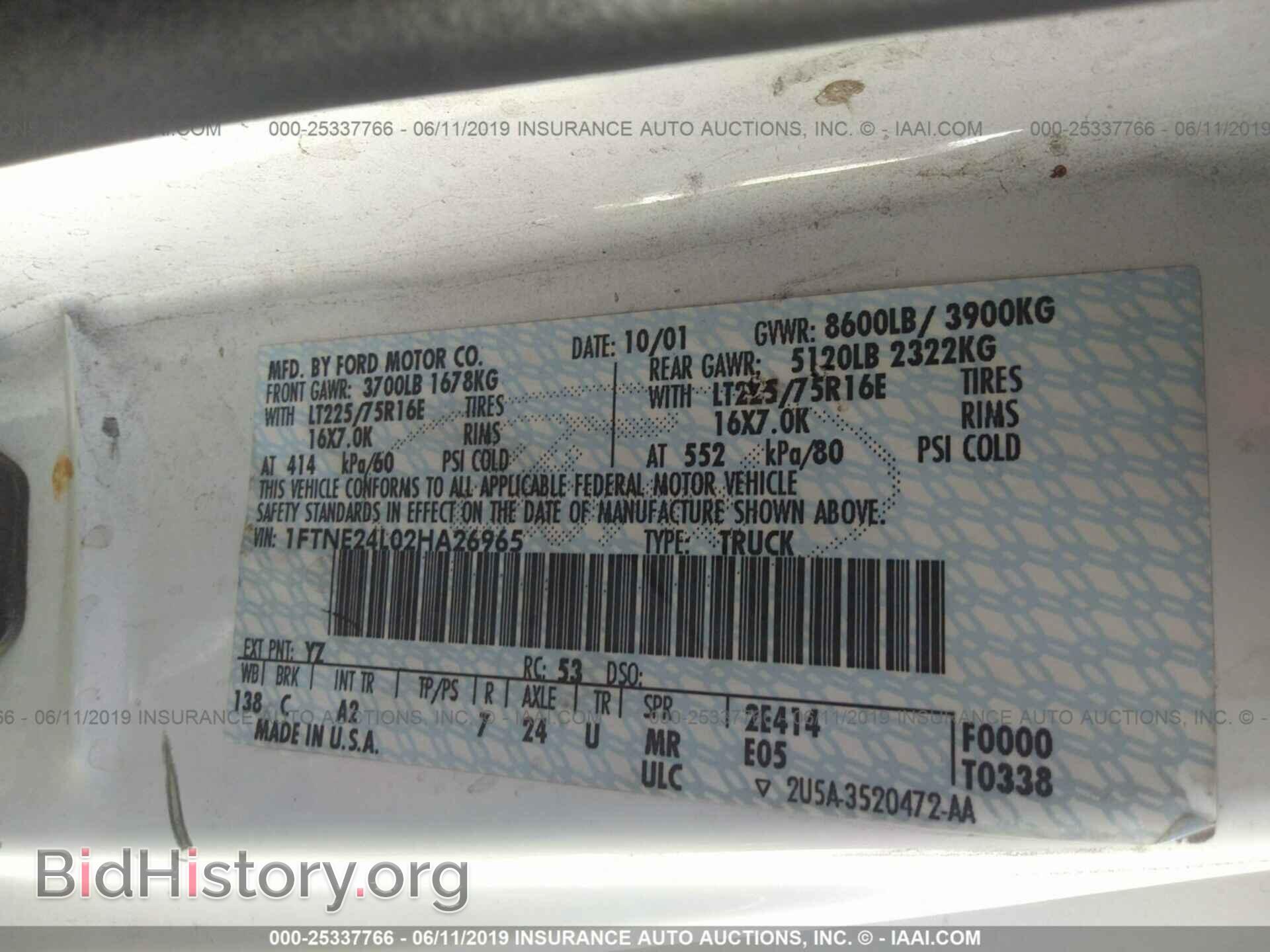 2002 FORD ECONOLINE - VIN: 1FTNE24L02HA26965 - Photo 9