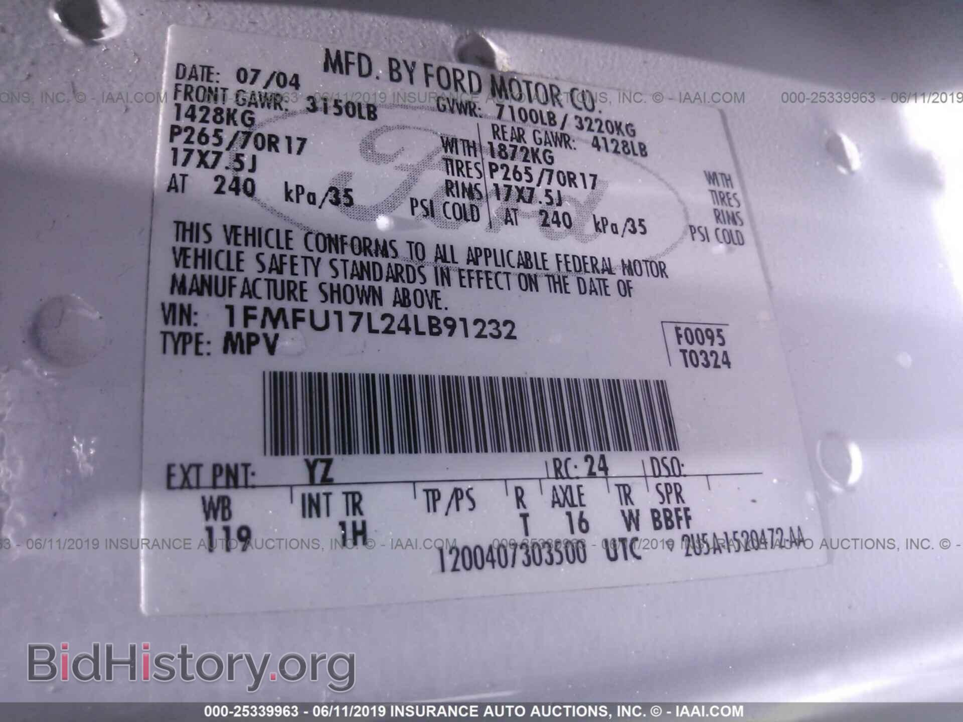 2004 FORD EXPEDITION - VIN: 1FMFU17L24LB91232 - Photo 9