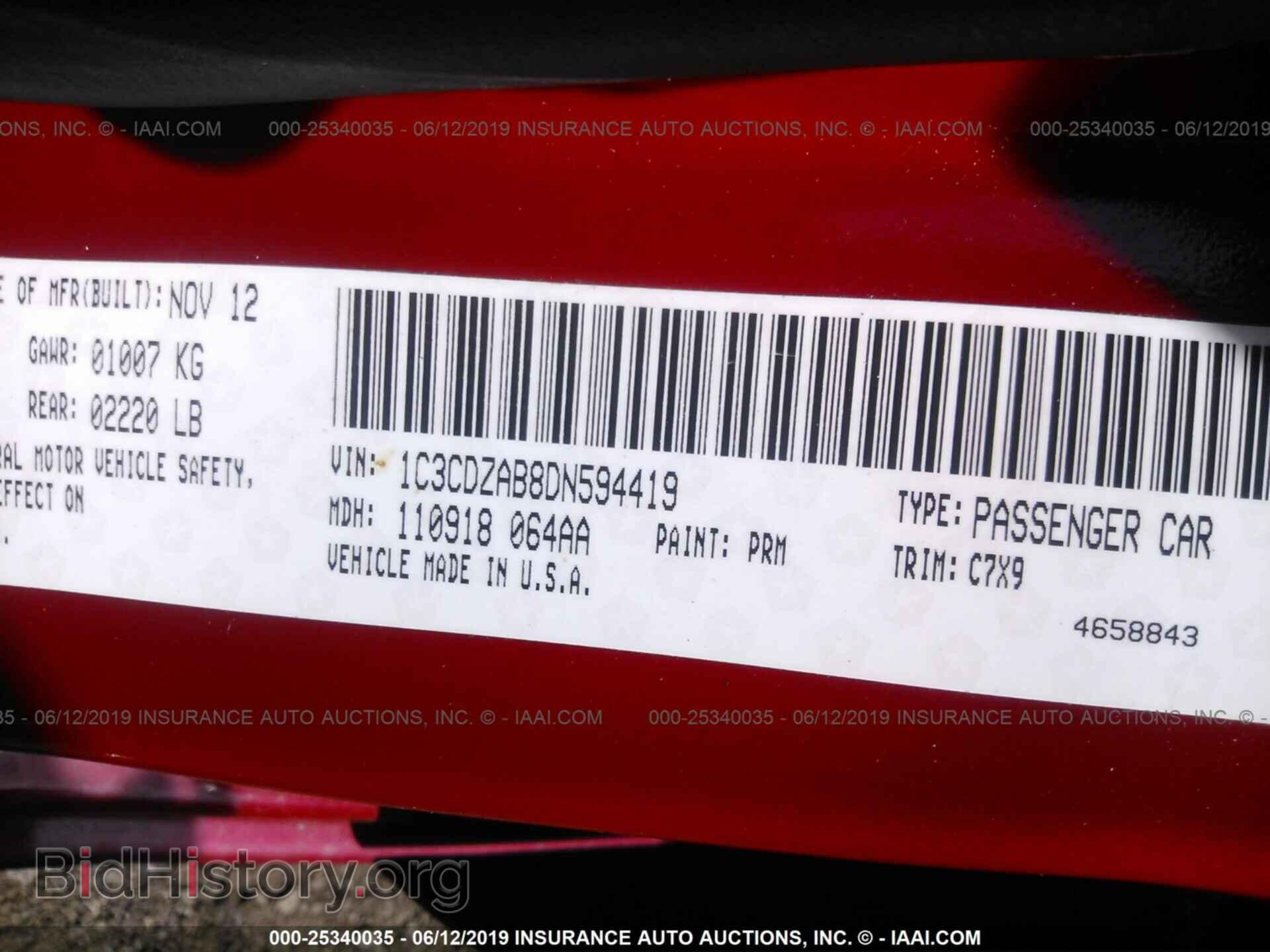 2013 DODGE AVENGER - VIN: 1C3CDZAB8DN594419 - Фото 9