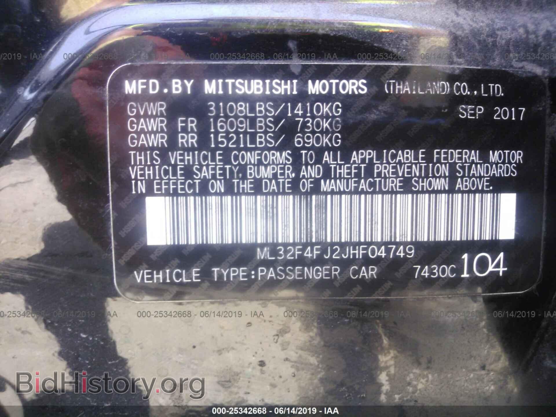 2018 MITSUBISHI MIRAGE - VIN: ML32F4FJ2JHF04749 - Фото 9