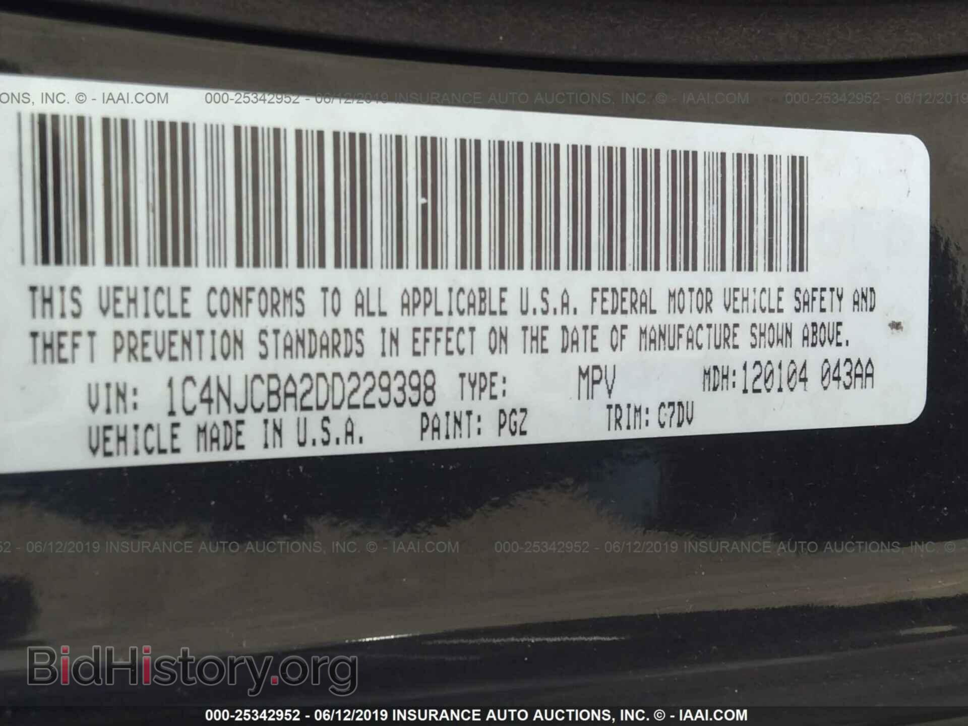 2013 JEEP COMPASS - VIN: 1C4NJCBA2DD229398 - Фото 9