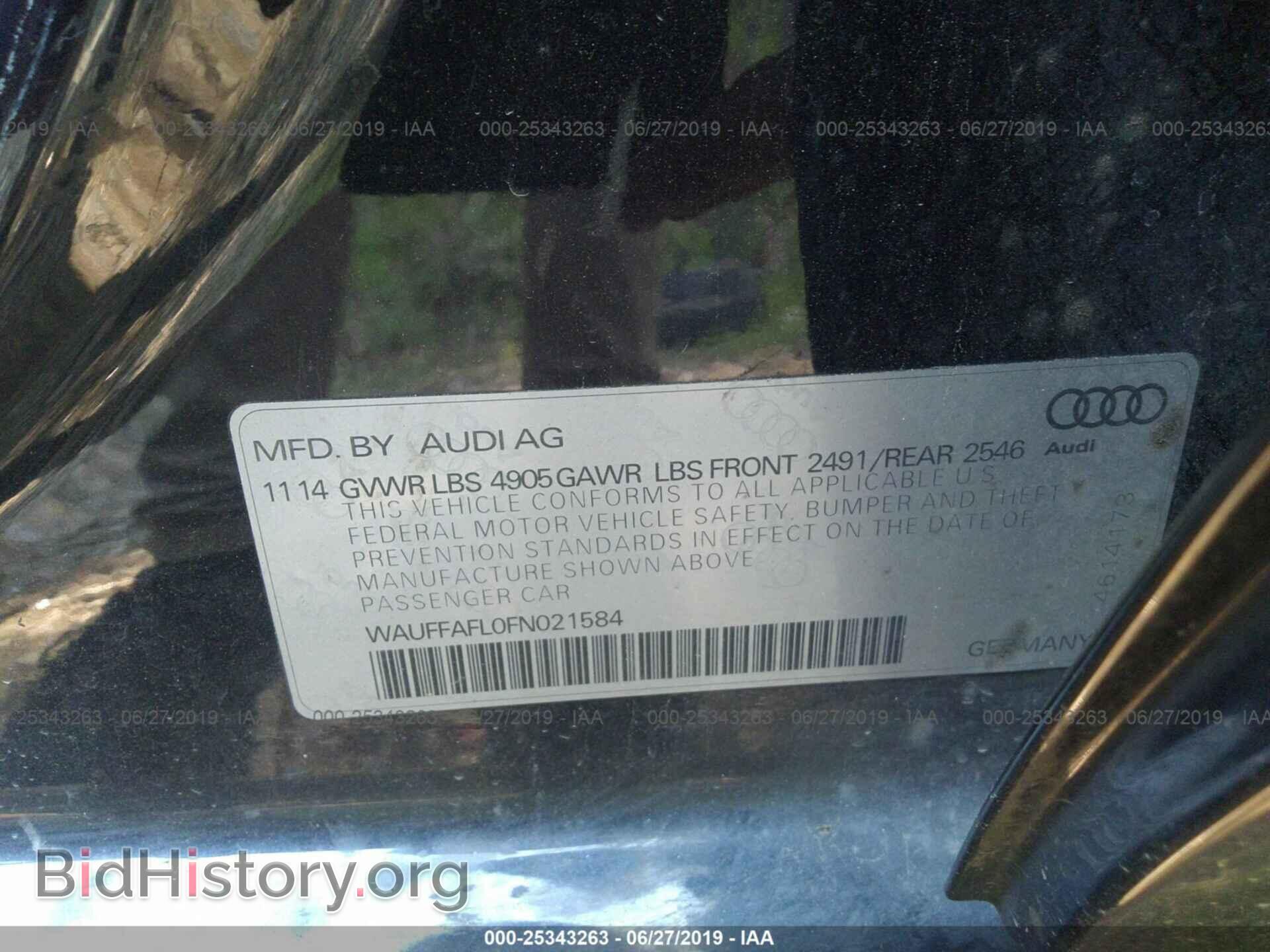 2015 AUDI A4 - VIN: WAUFFAFL0FN021584 - Photo 9