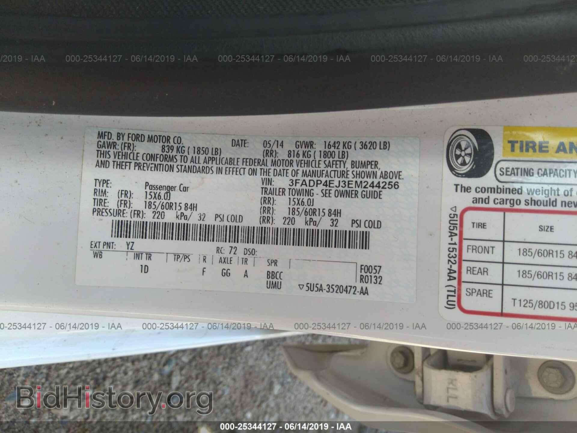 2014 FORD FIESTA - VIN: 3FADP4EJ3EM244256 - Фото 9
