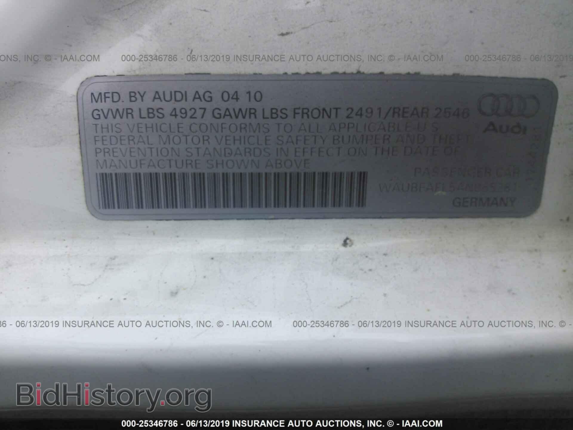 2010 AUDI A4 - VIN: WAUBFAFL5AN065281 - Фото 9