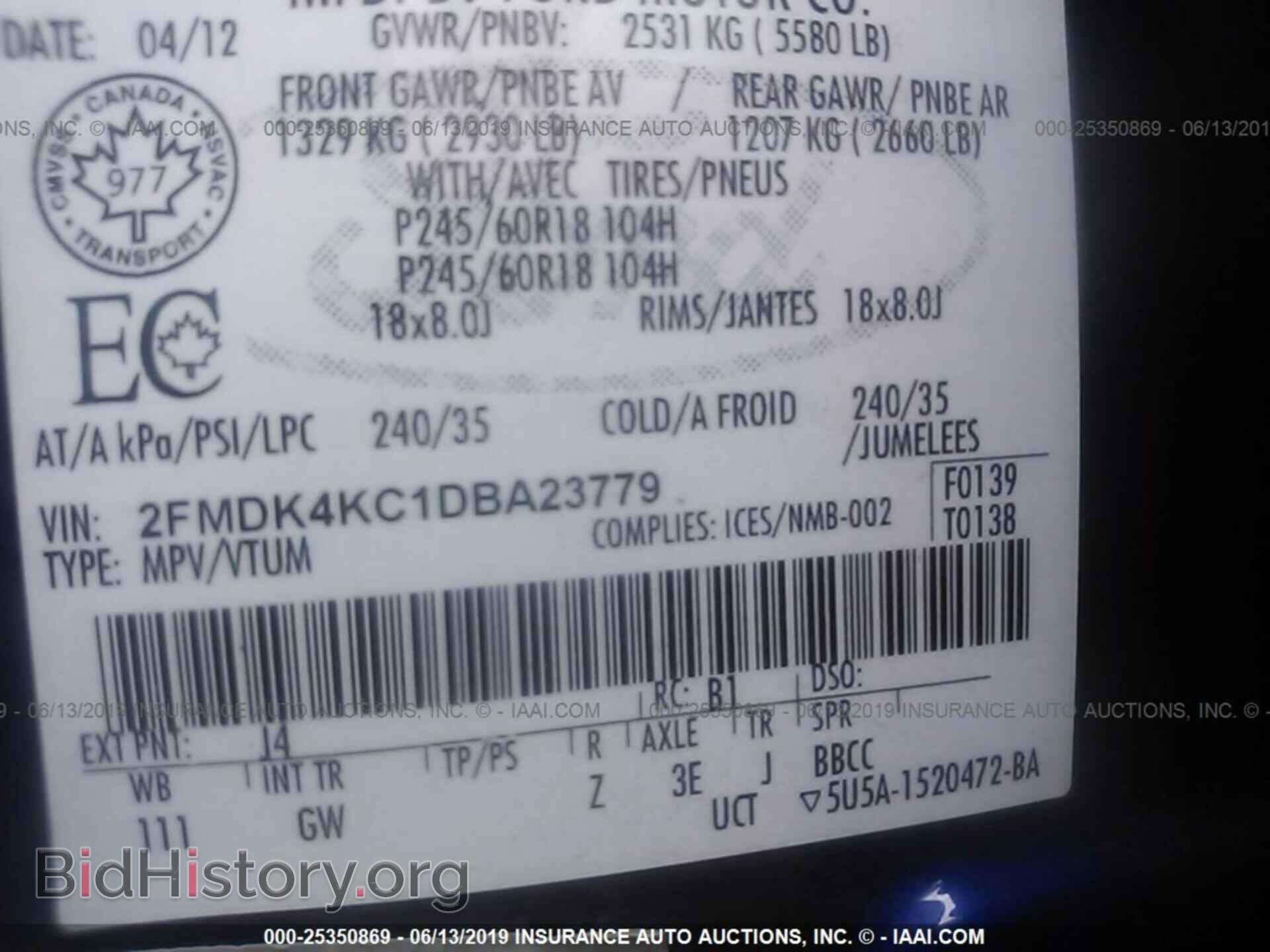 2013 FORD EDGE - VIN: 2FMDK4KC1DBA23779 - Photo 9