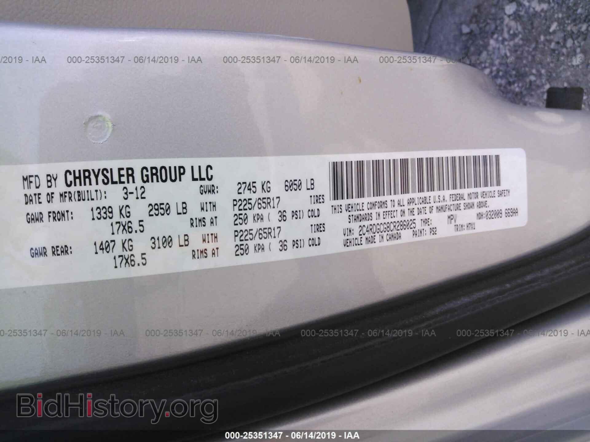 2012 DODGE GRAND CARAVAN - VIN: 2C4RDGCG8CR286025 - Фото 9