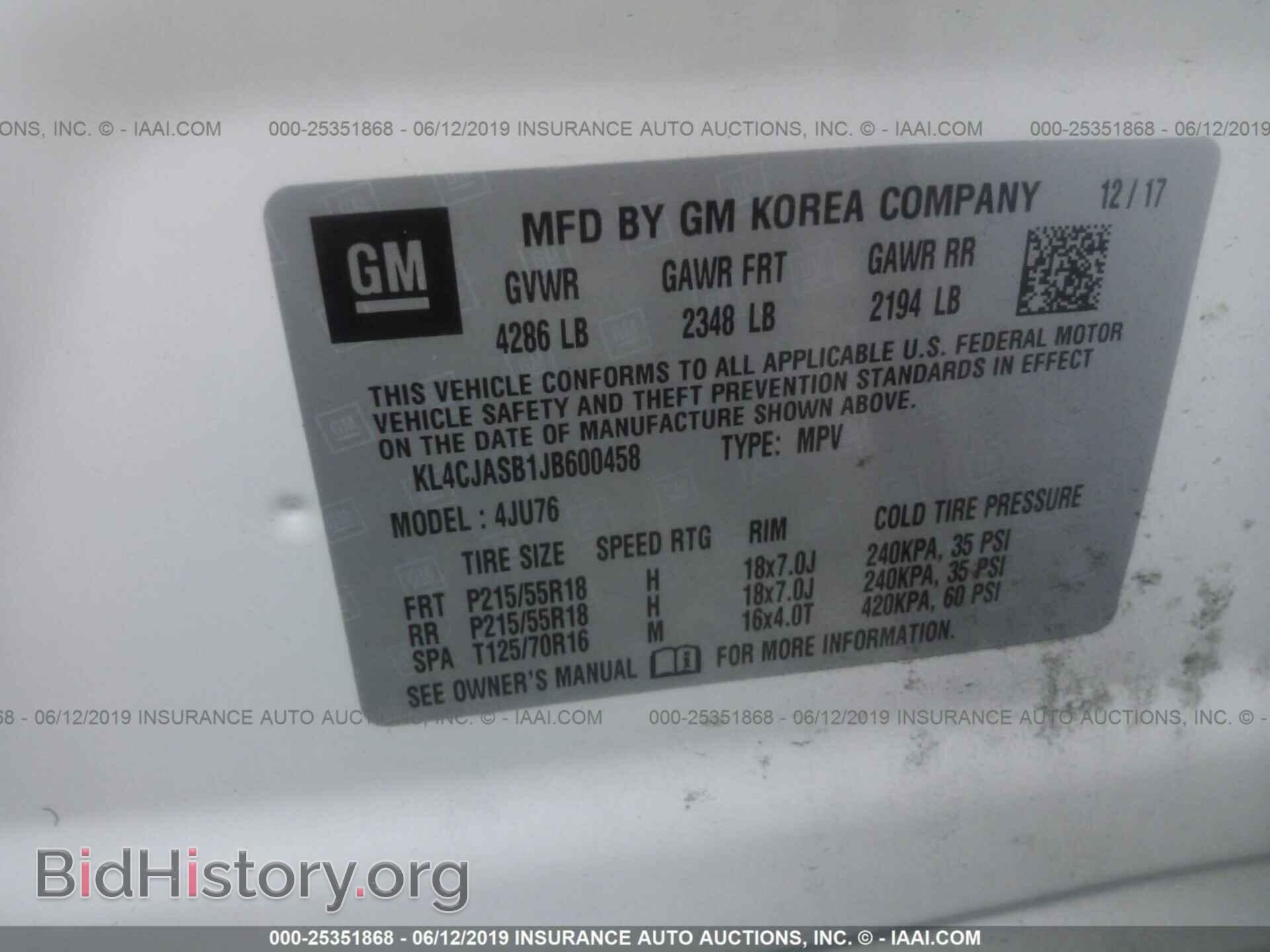 2018 BUICK ENCORE - VIN: KL4CJASB1JB600458 - Photo 9