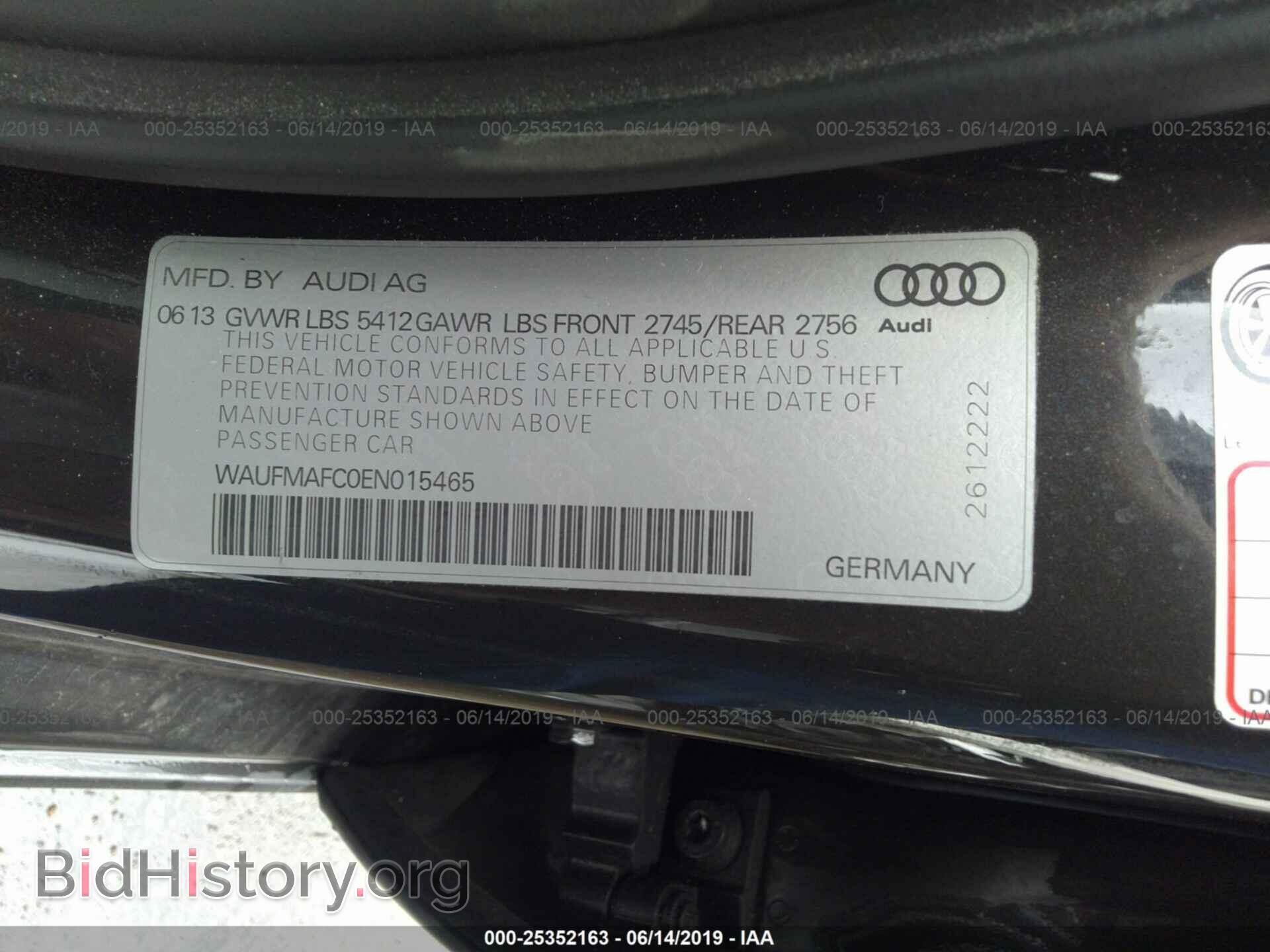 2014 AUDI A6 - VIN: WAUFMAFC0EN015465 - Фото 9