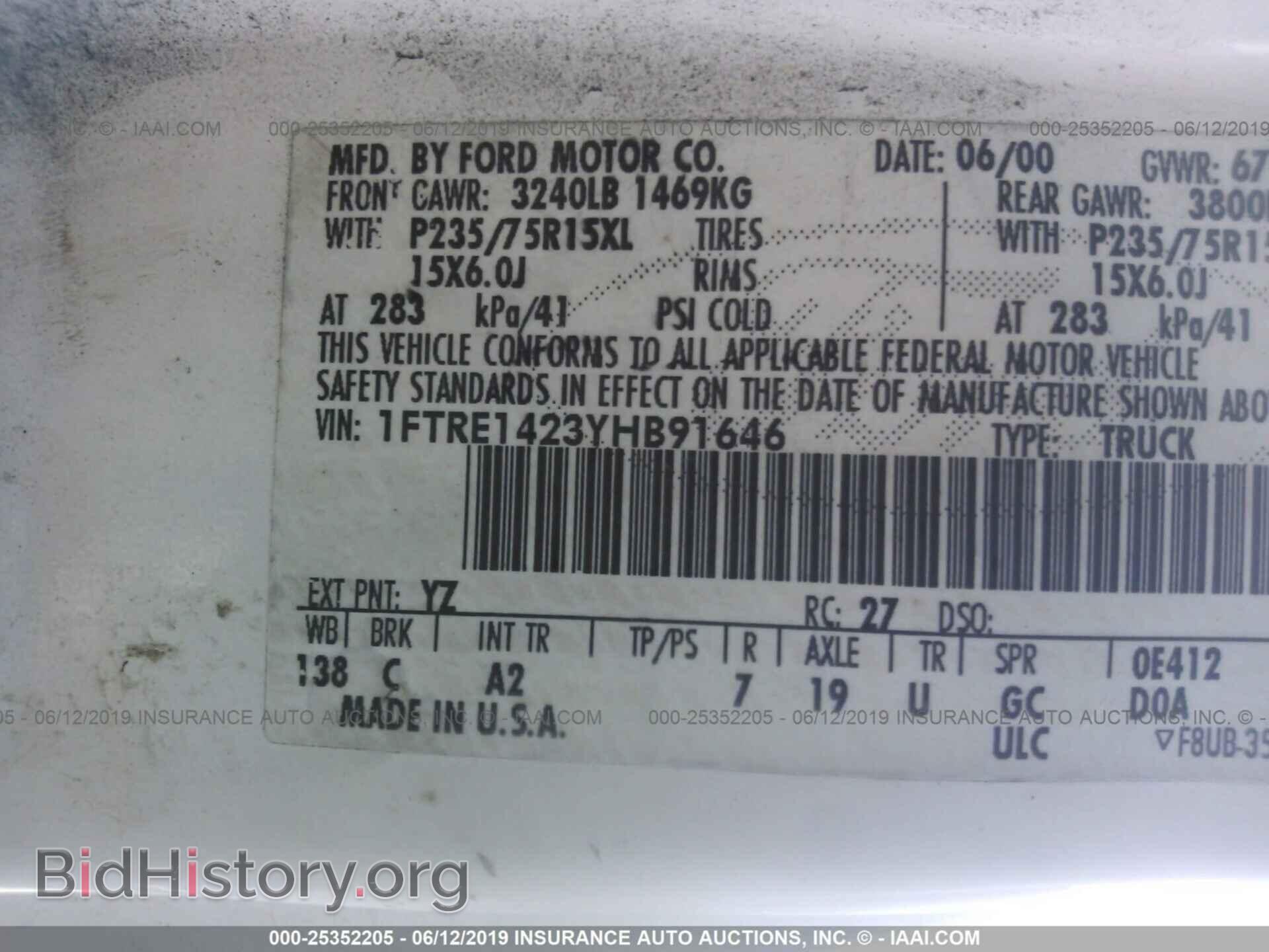 2000 FORD ECONOLINE - VIN: 1FTRE1423YHB91646 - Фото 9