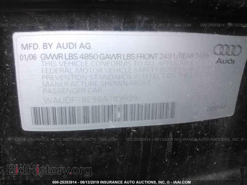 2006 Audi A4 (VIN WAUDF78E96A199929) — фото 9 из 10