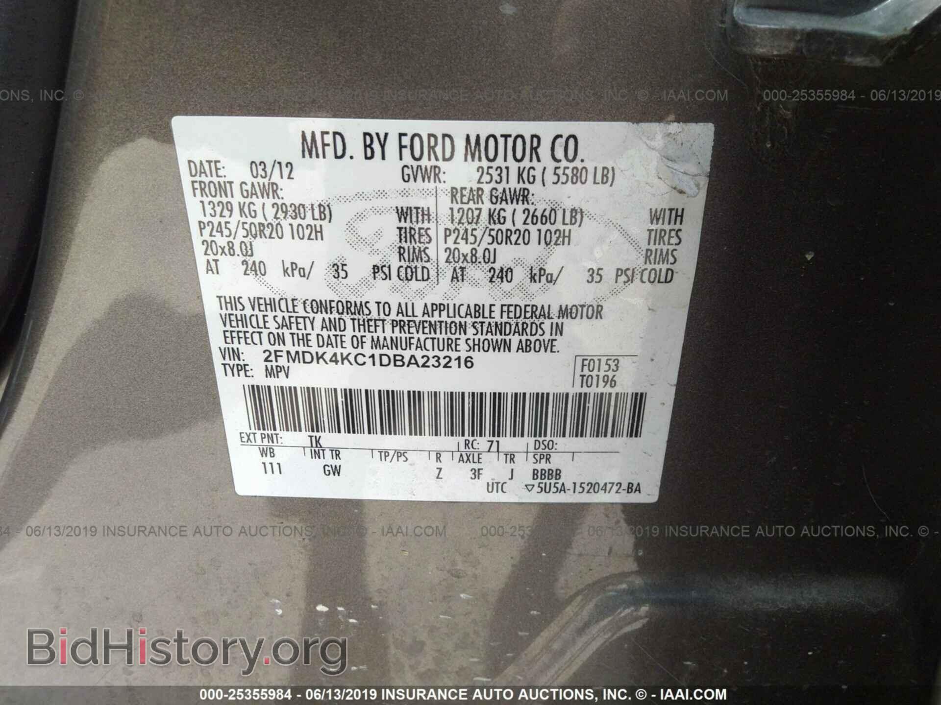 2013 FORD EDGE - VIN: 2FMDK4KC1DBA23216 - Photo 9
