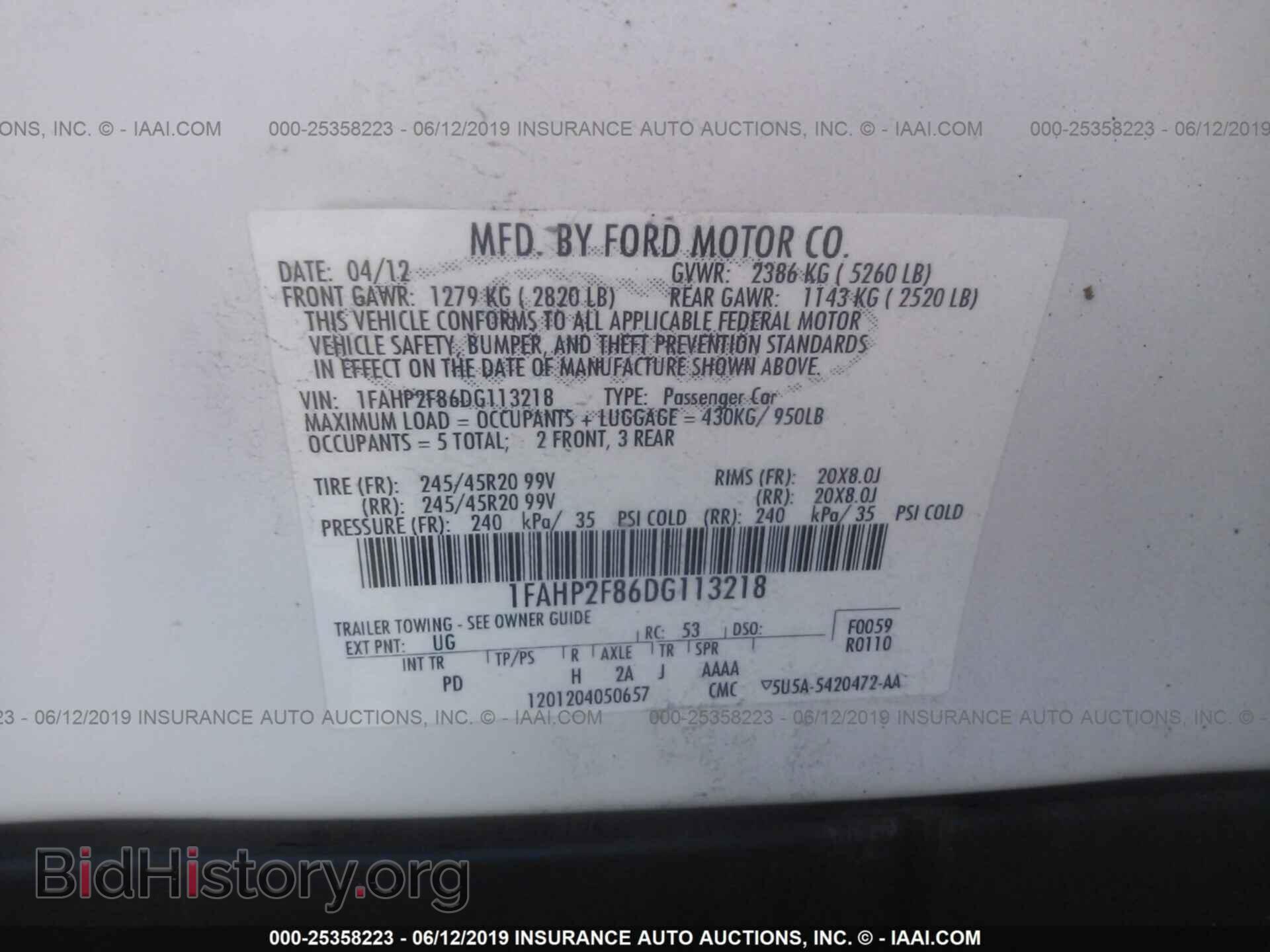 2013 FORD TAURUS - VIN: 1FAHP2F86DG113218 - Photo 9